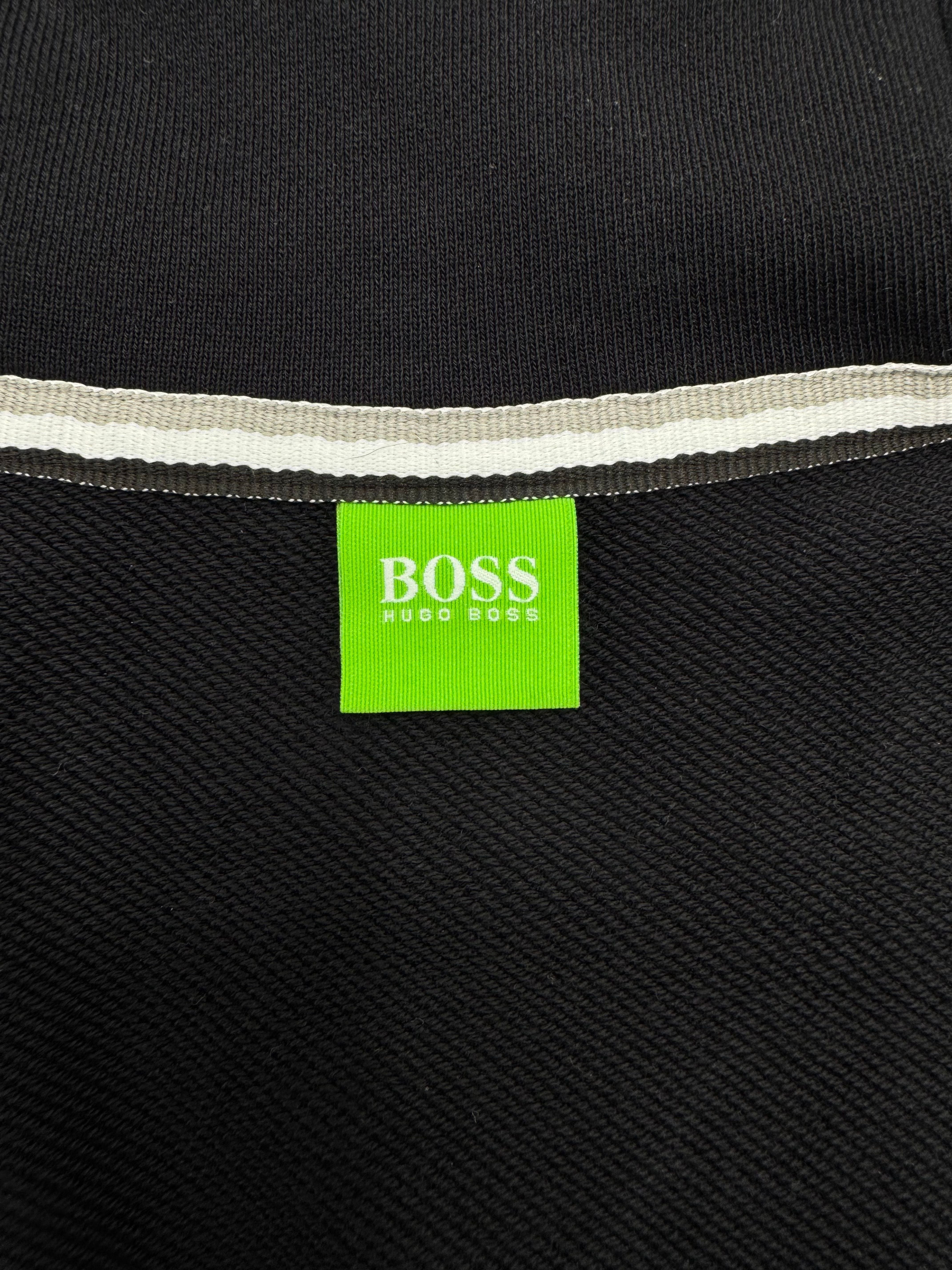 Hugo Boss Zip Up Stripe Hoodie - Black Hugo Boss