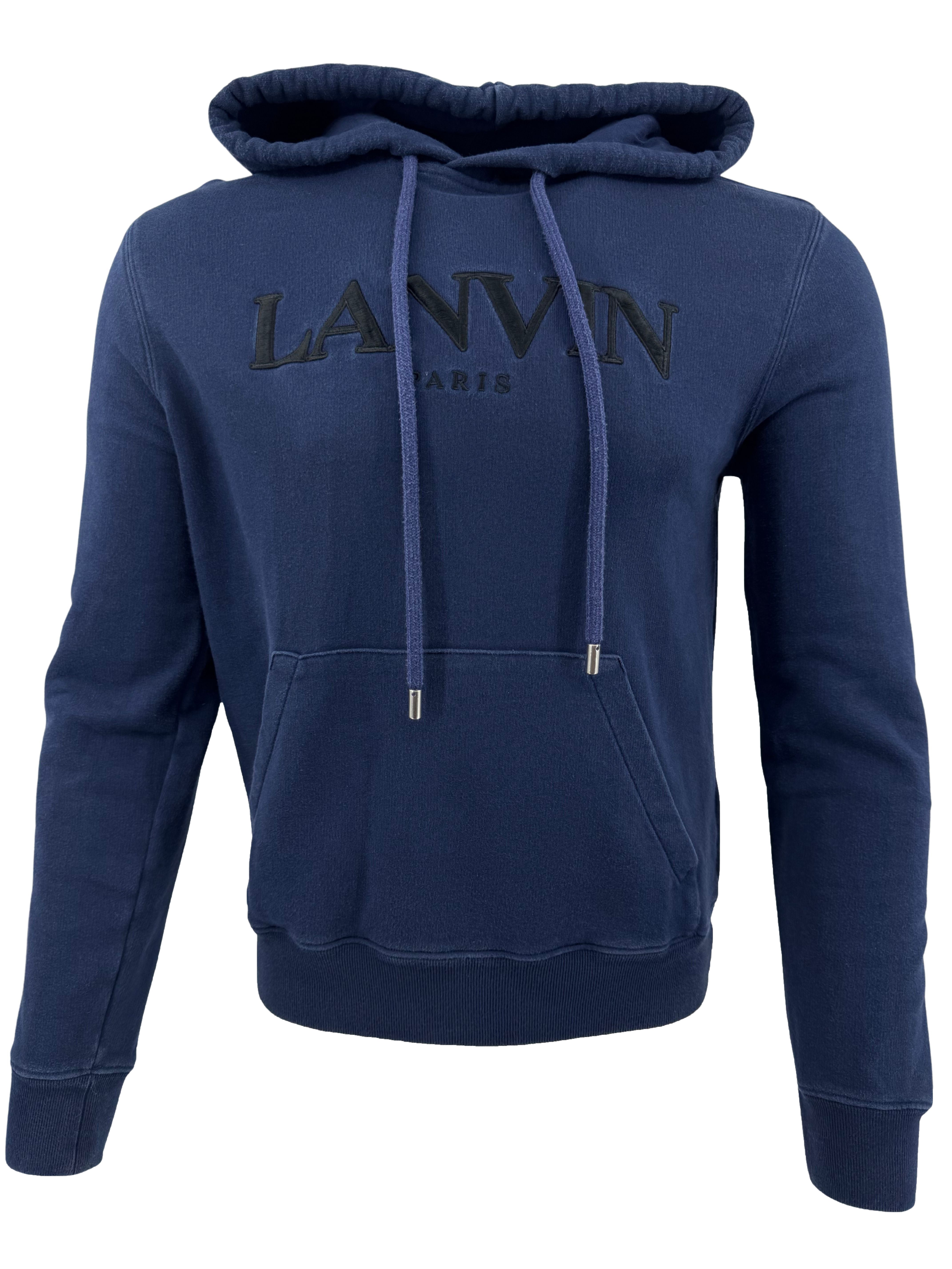 Lanvin Paris Embroidered Logo Hoodie - Navy Lanvin