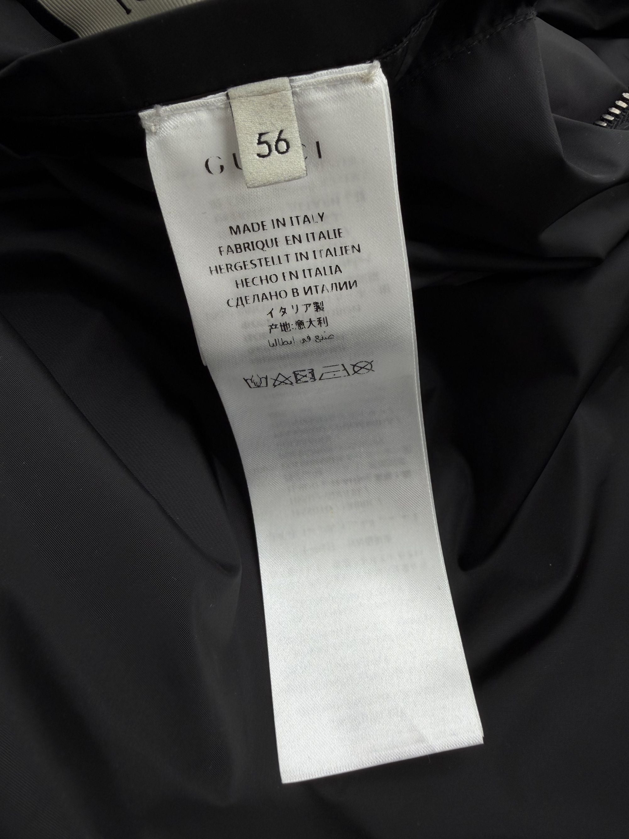 Gucci Snake Print Nylon Bomber Jacket - Black Gucci