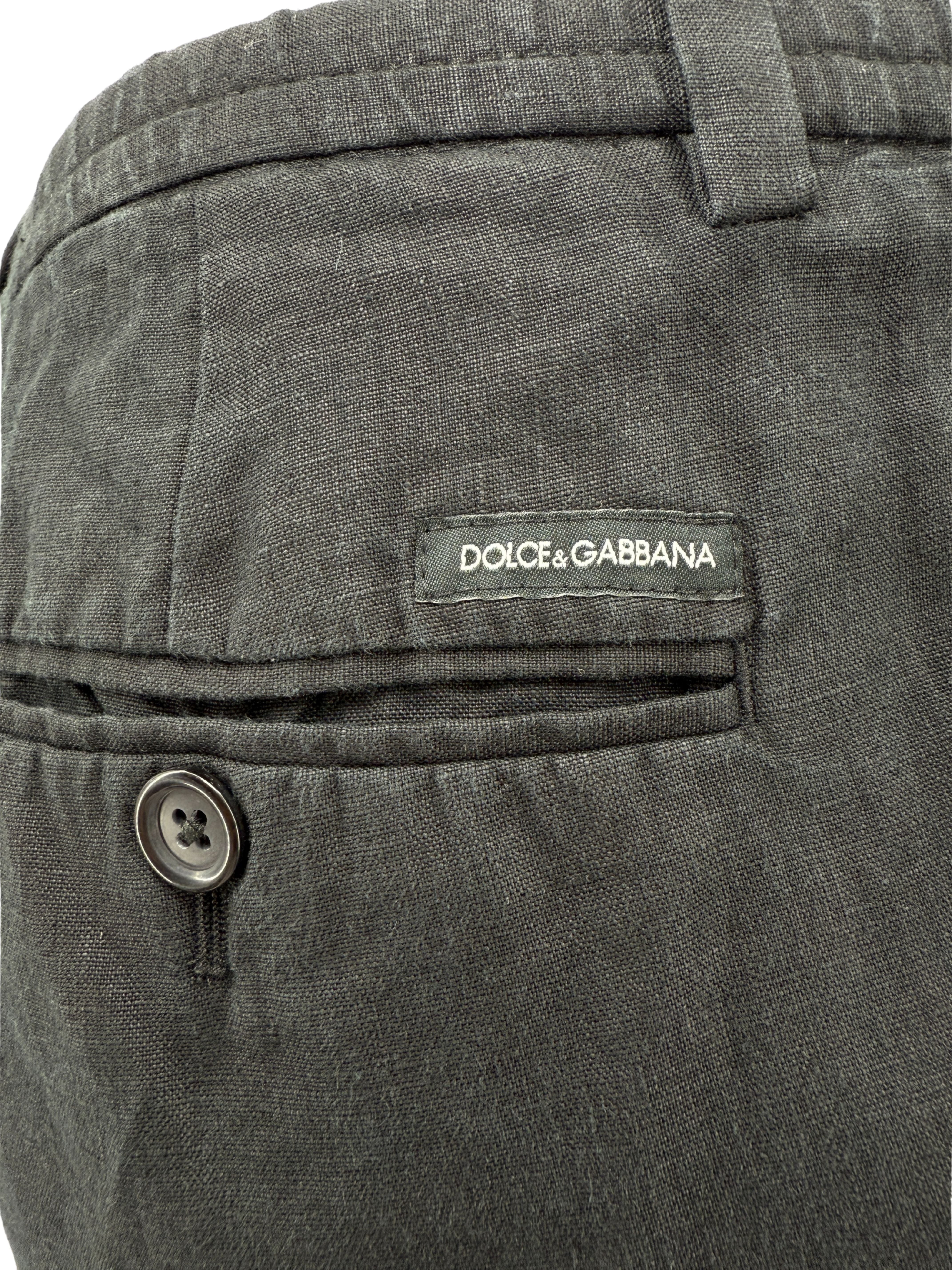 Dolce & Gabbana Linen Trousers - Black