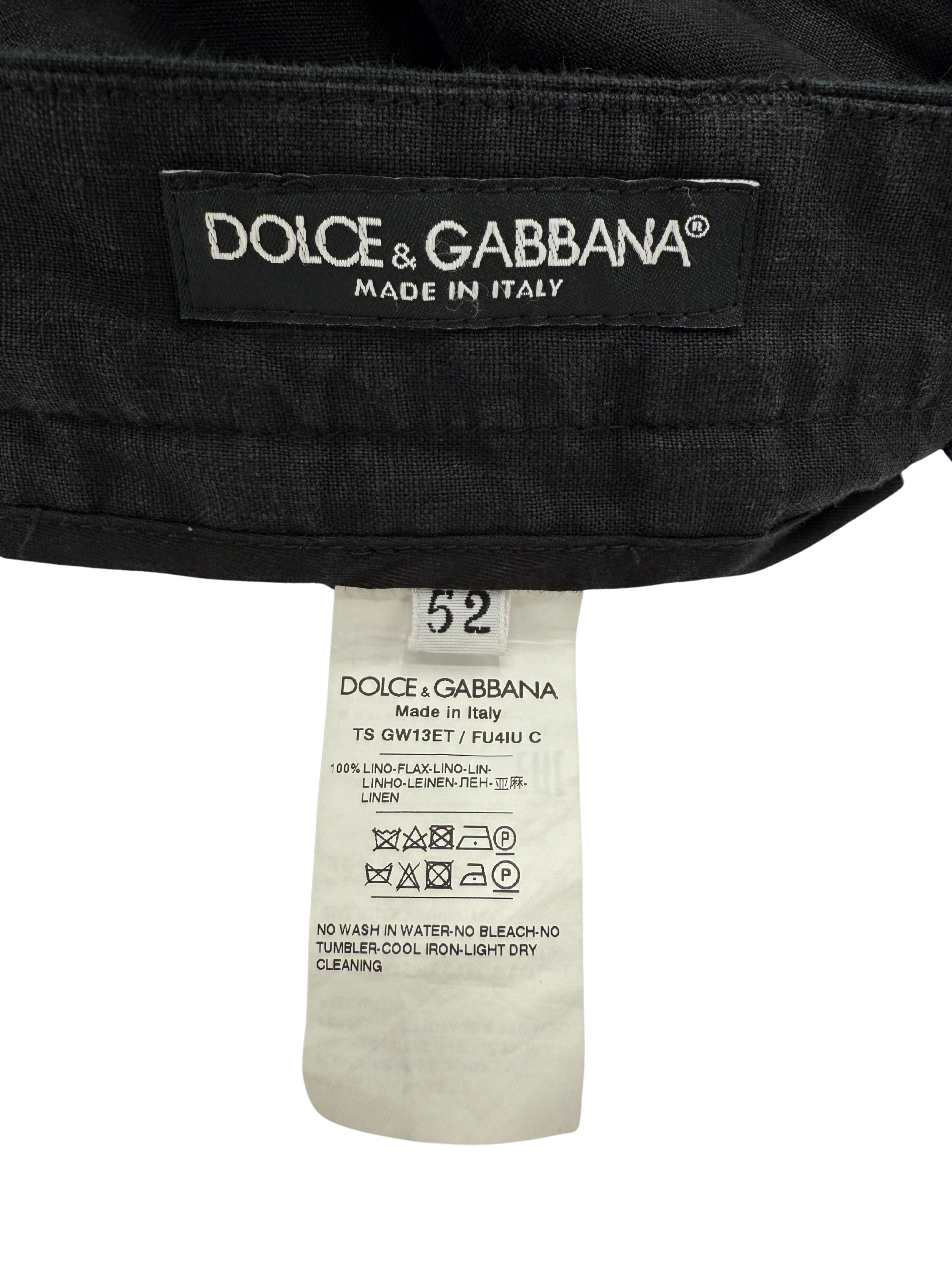 Dolce & Gabbana Linen Trousers - Black