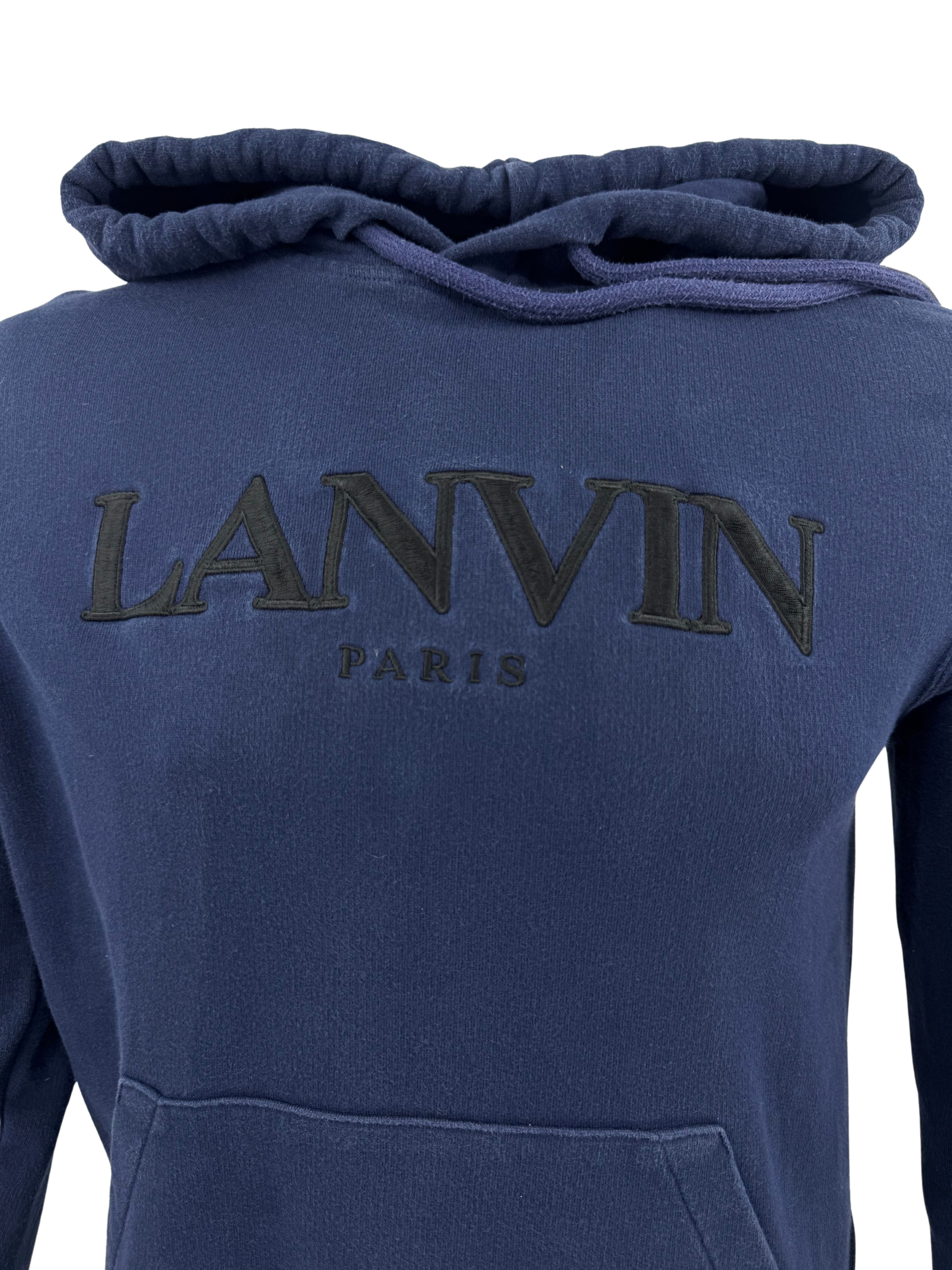 Lanvin Paris Embroidered Logo Hoodie - Navy Lanvin