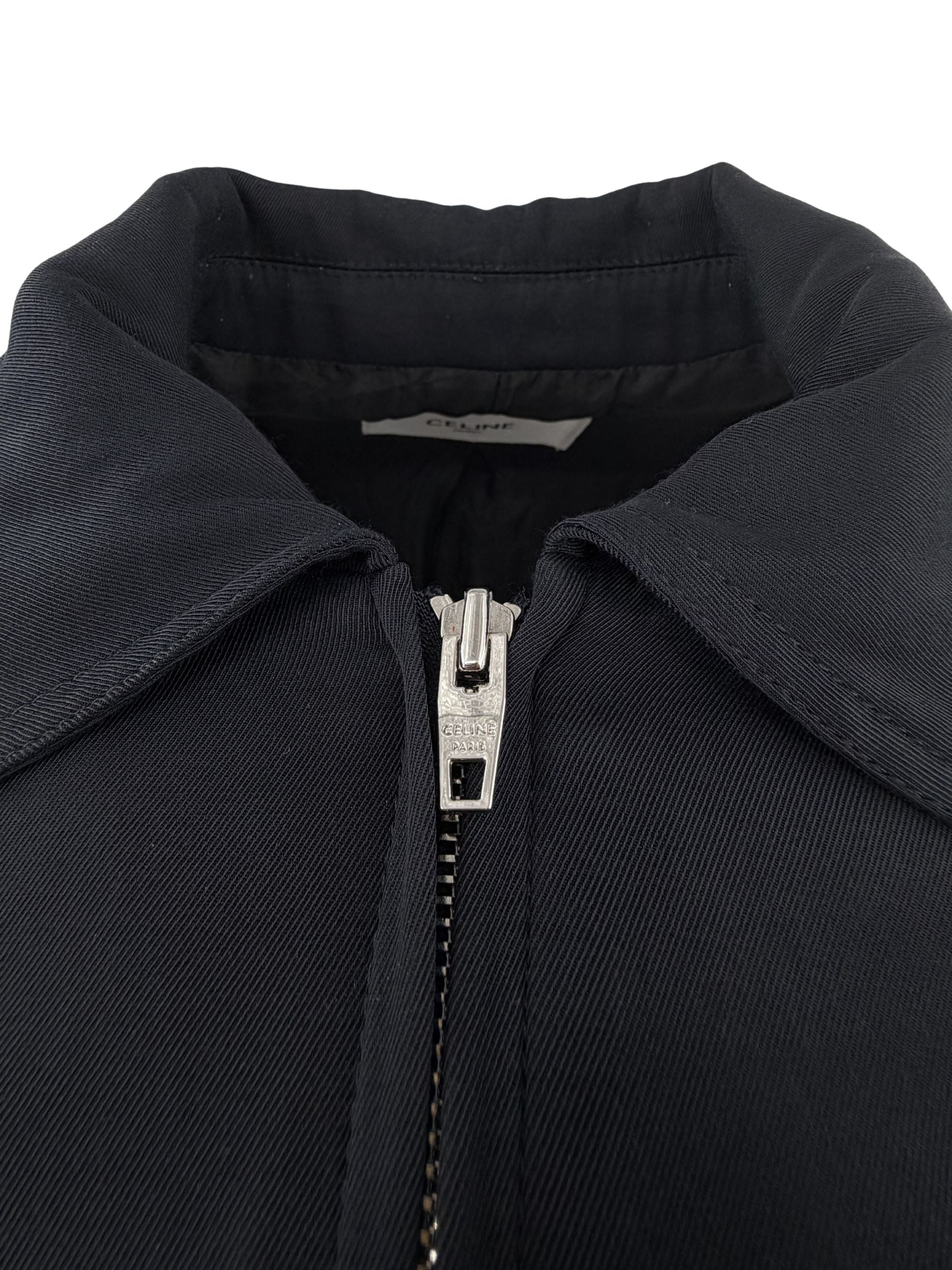 Celine Logo-Embroidered Blouson Jacket - Black Celine