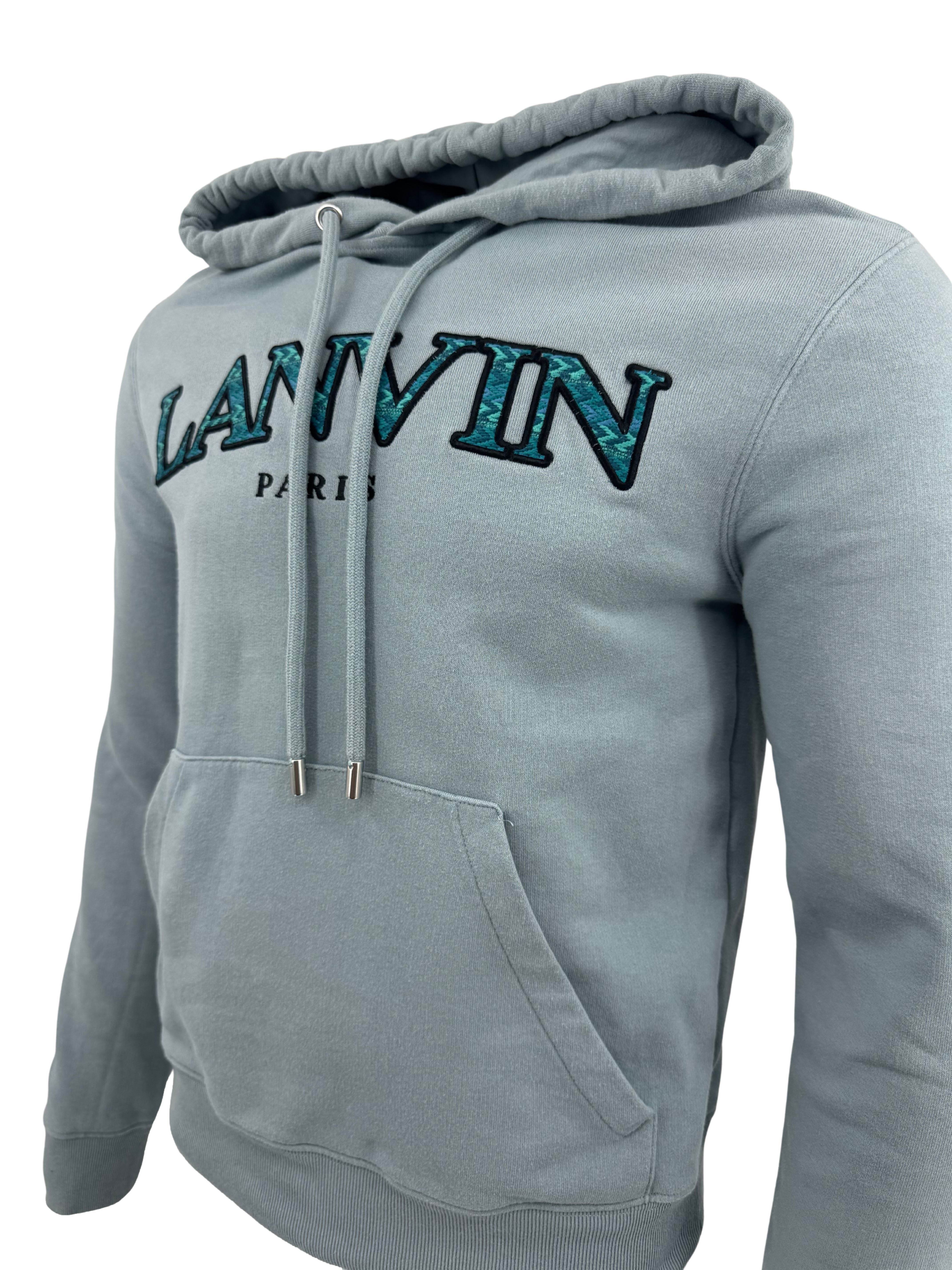 Lanvin Paris Embroidered Logo Hoodie - Light blue Lanvin