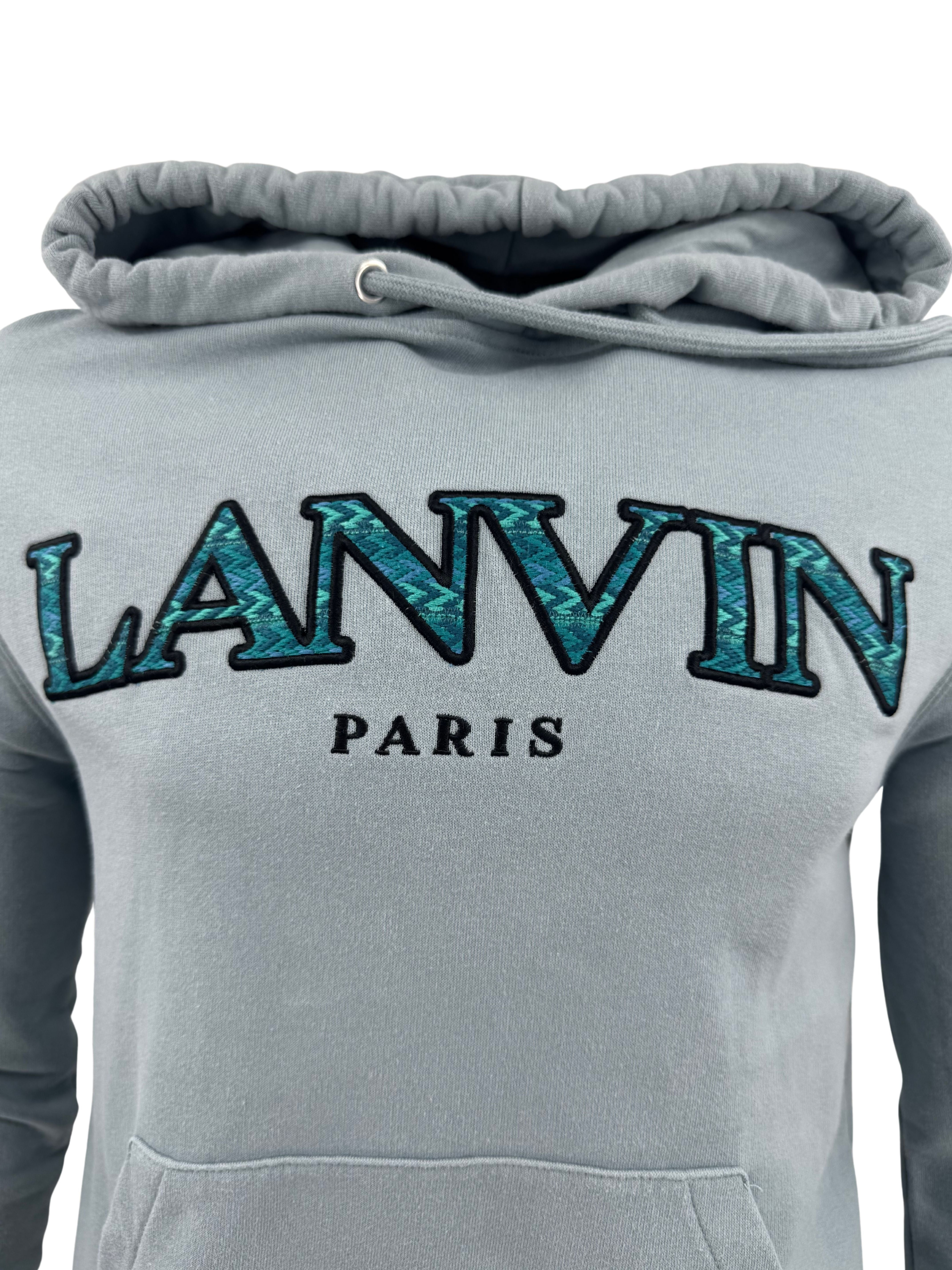 Lanvin Paris Embroidered Logo Hoodie - Light blue Lanvin