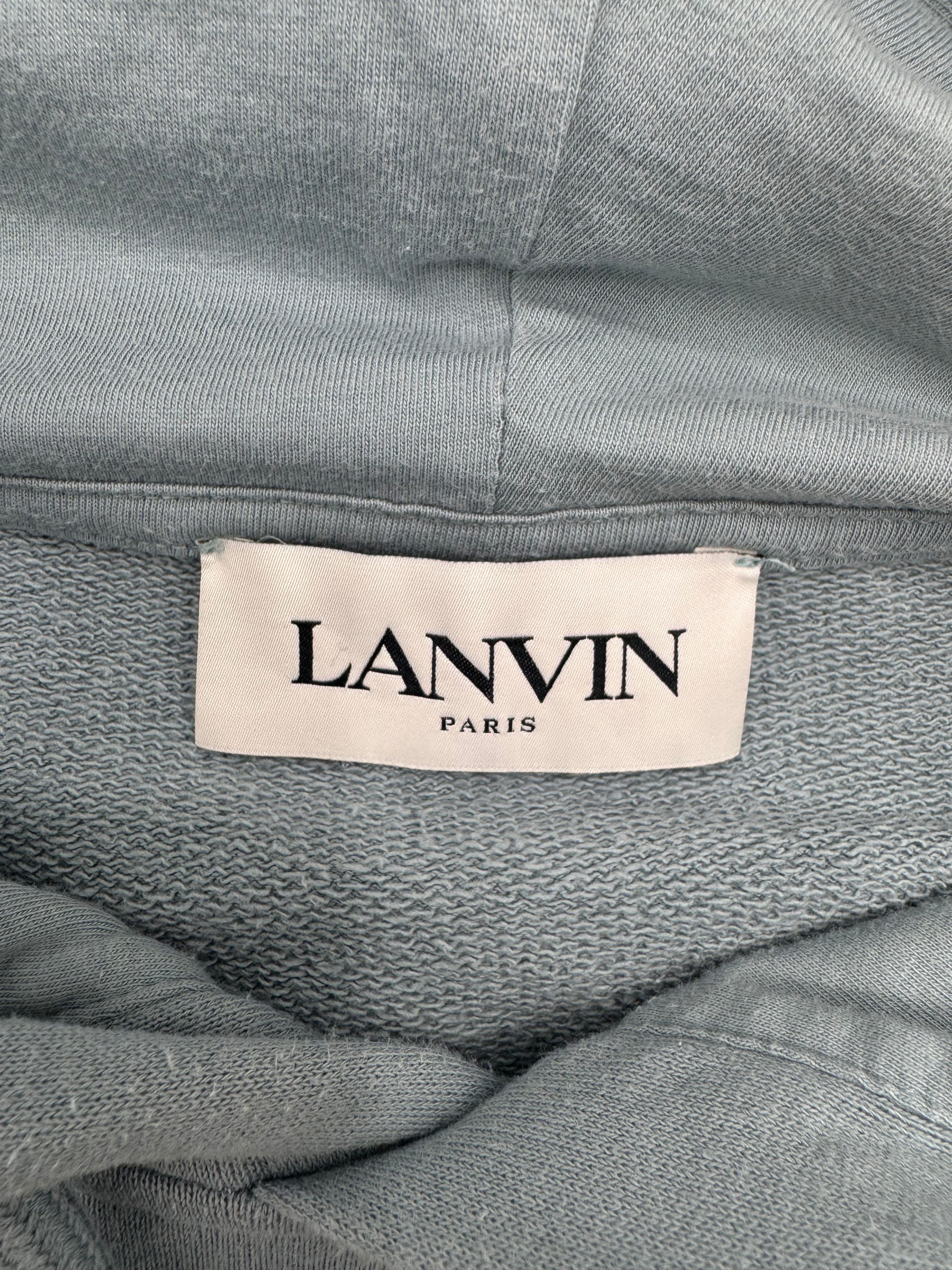 Lanvin Paris Embroidered Logo Hoodie - Light blue Lanvin