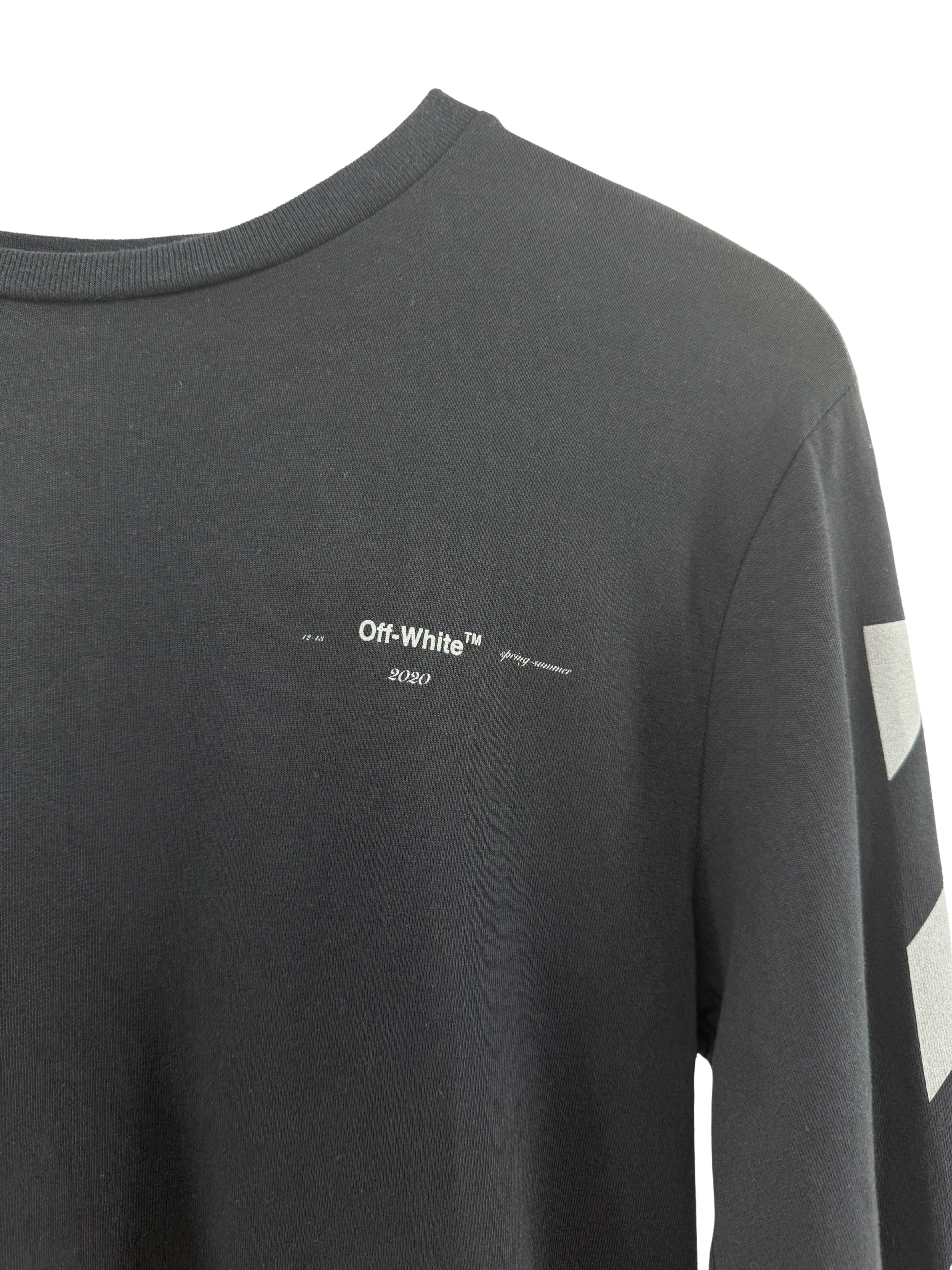 Off-White Diagonals Logo Long-Sleeved T-Shirt - Black