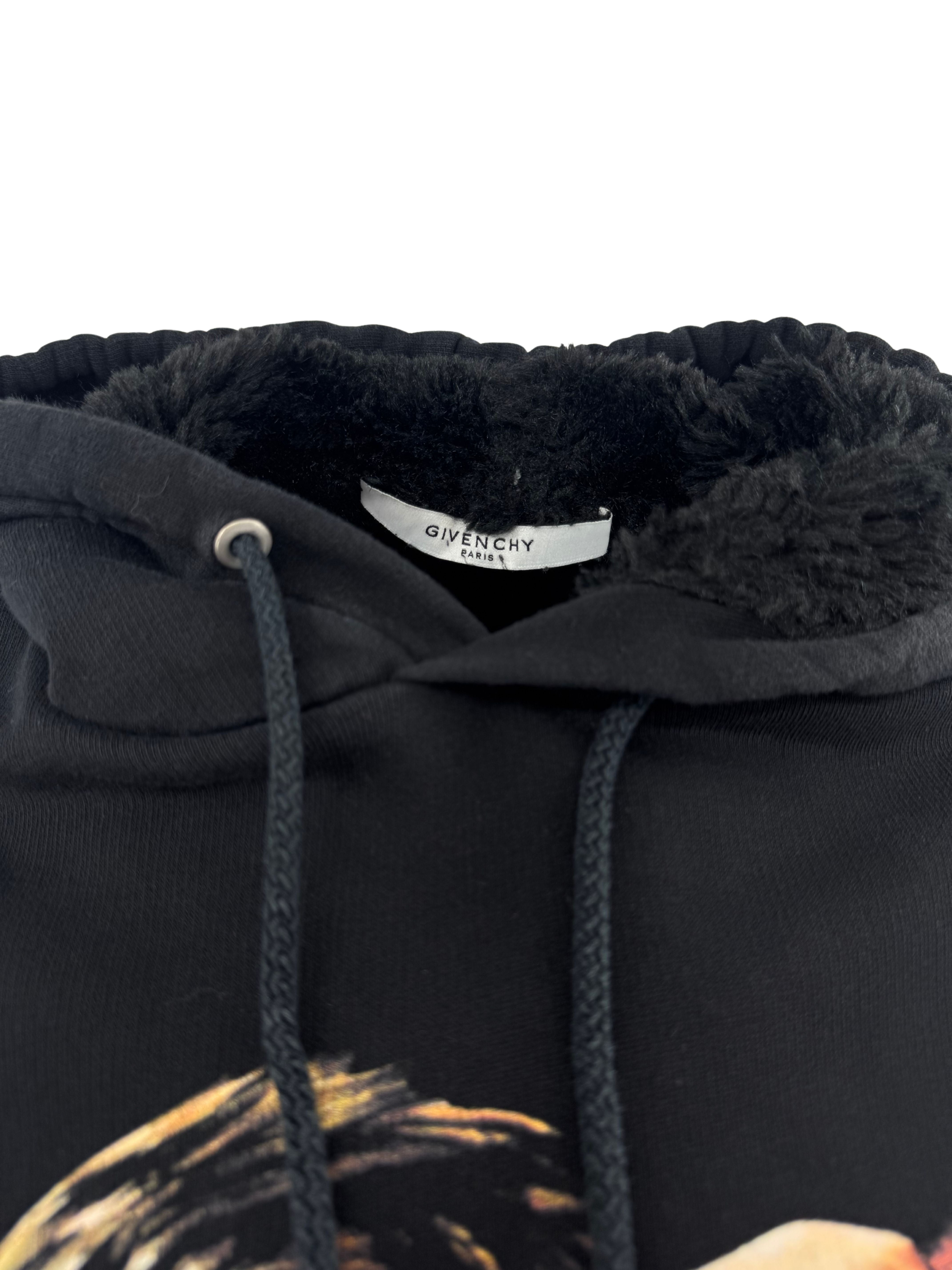 Givenchy Lion Faux Fur Hoodie - Black Givenchy