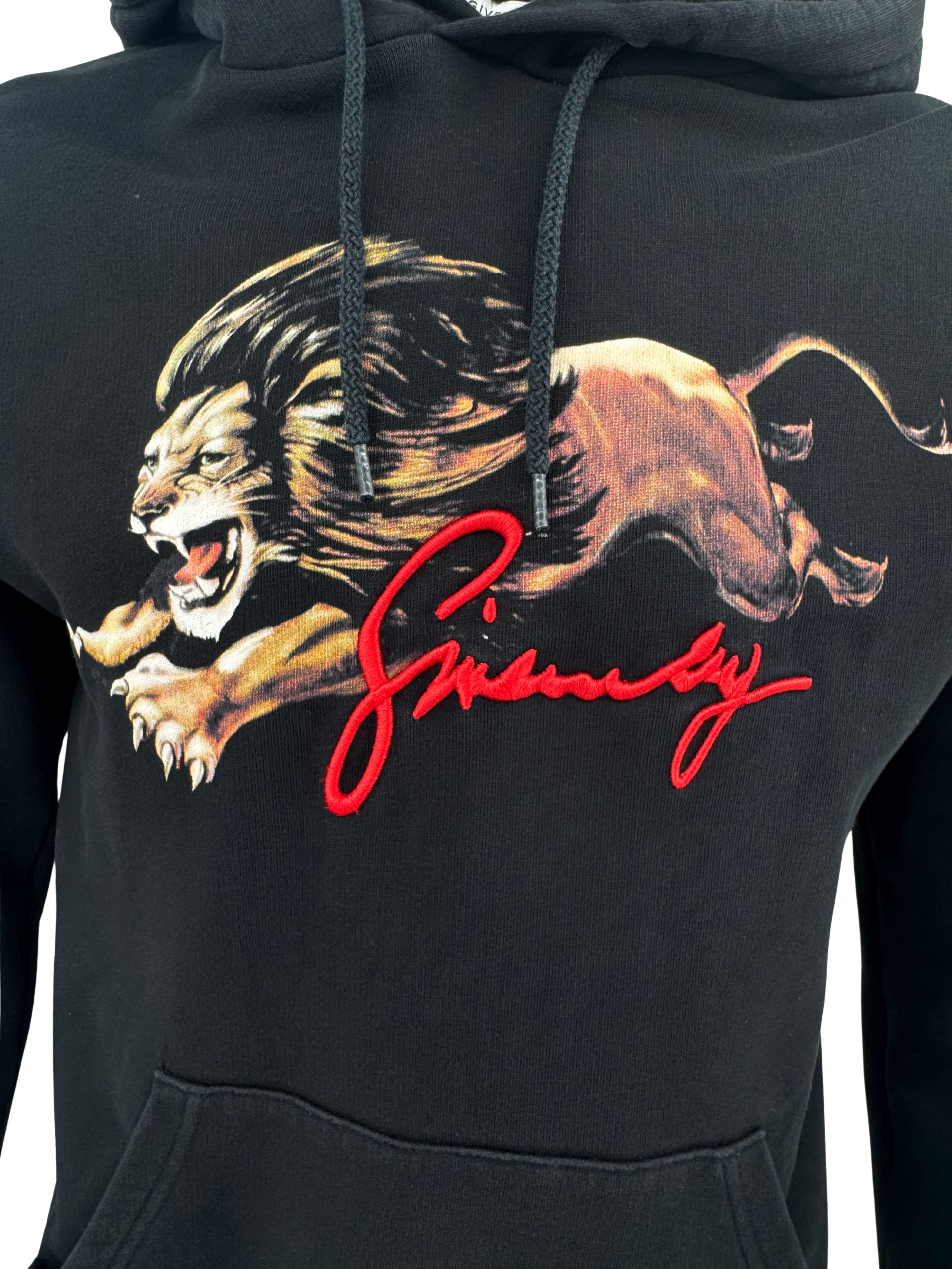 Givenchy Lion Faux Fur Hoodie - Black Givenchy