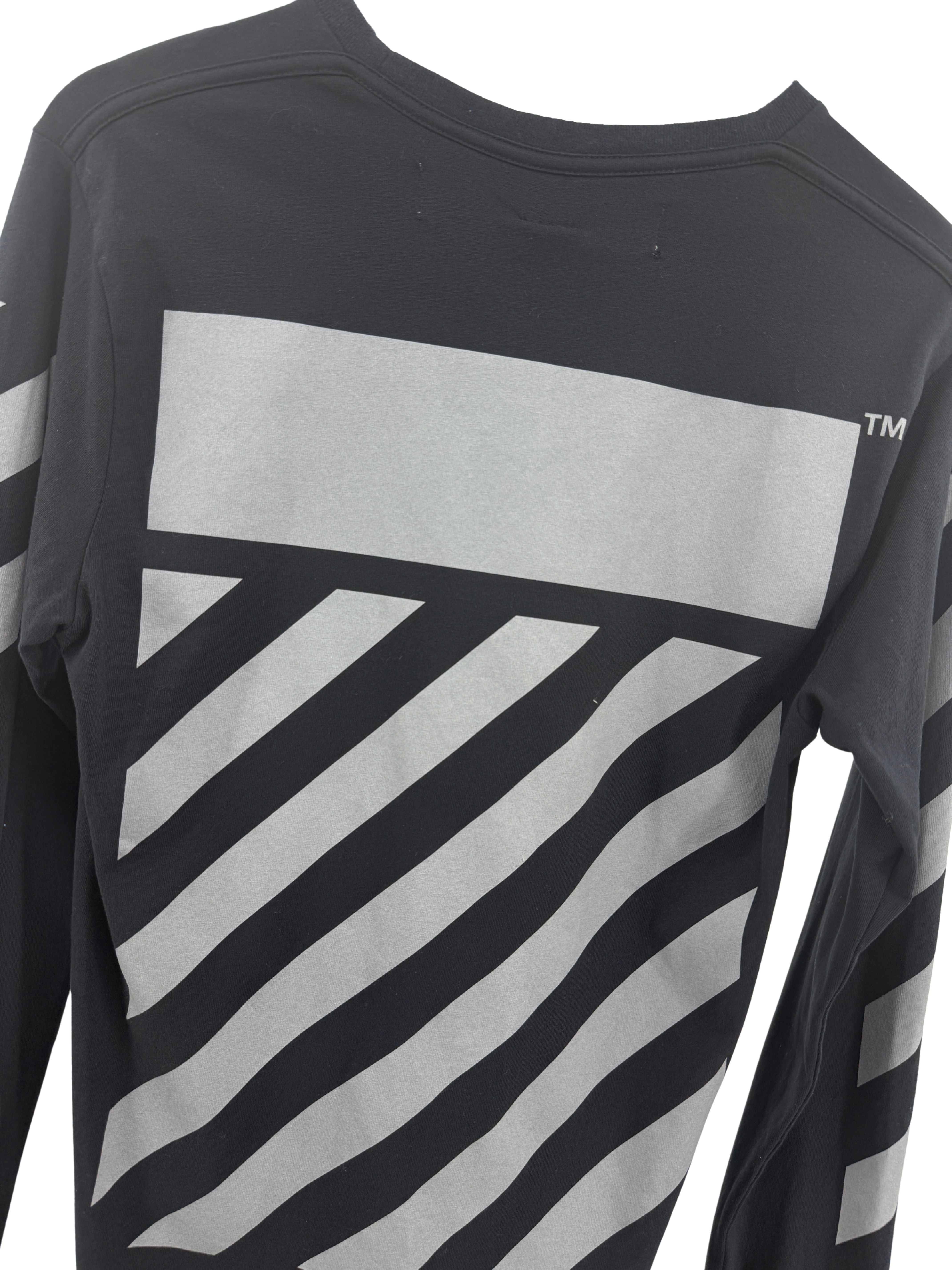 Off-White Diagonals Logo Long-Sleeved T-Shirt - Black