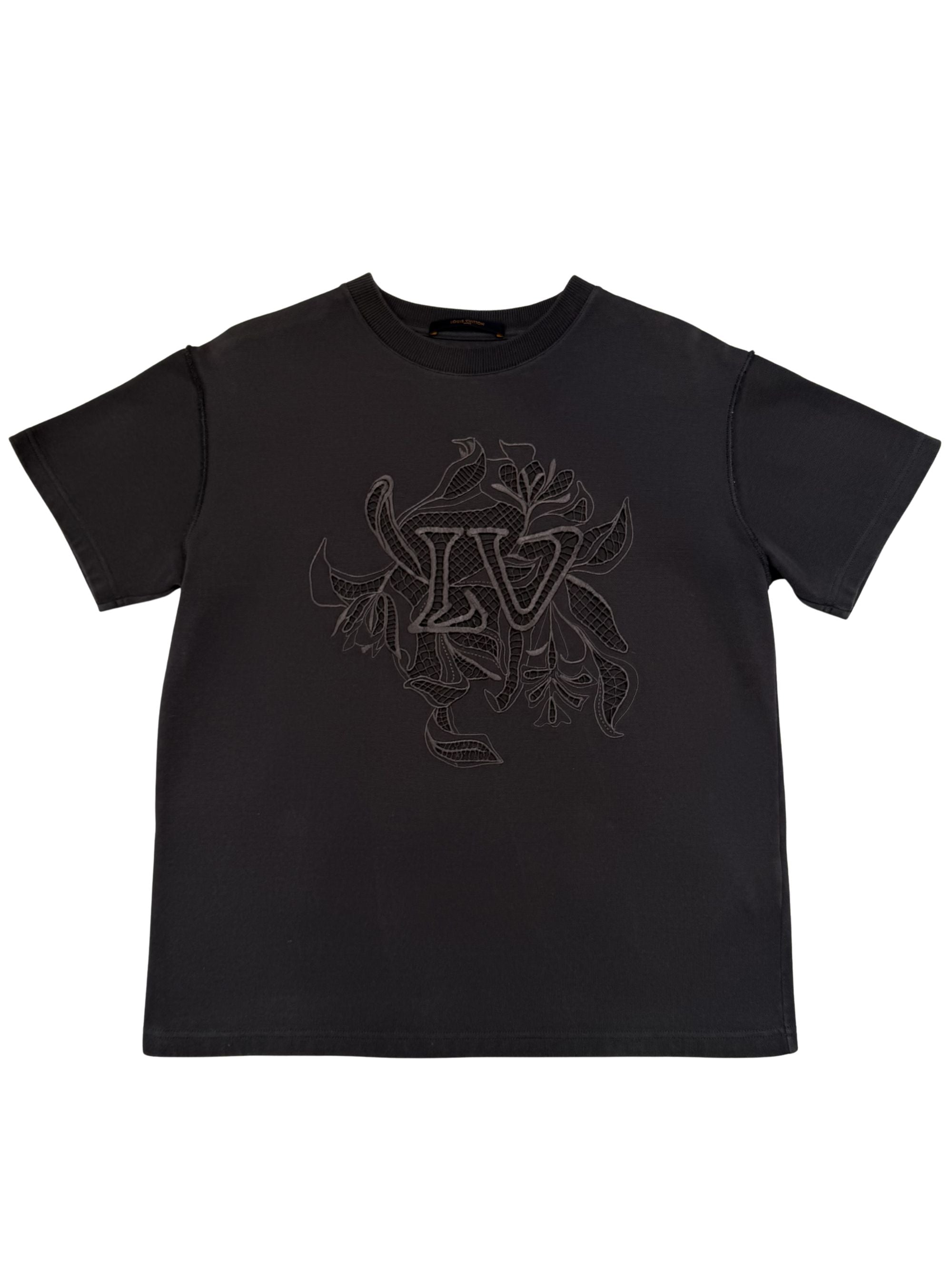Louis Vuitton Embroidered Logo T-Shirt - Grey Louis Vuitton