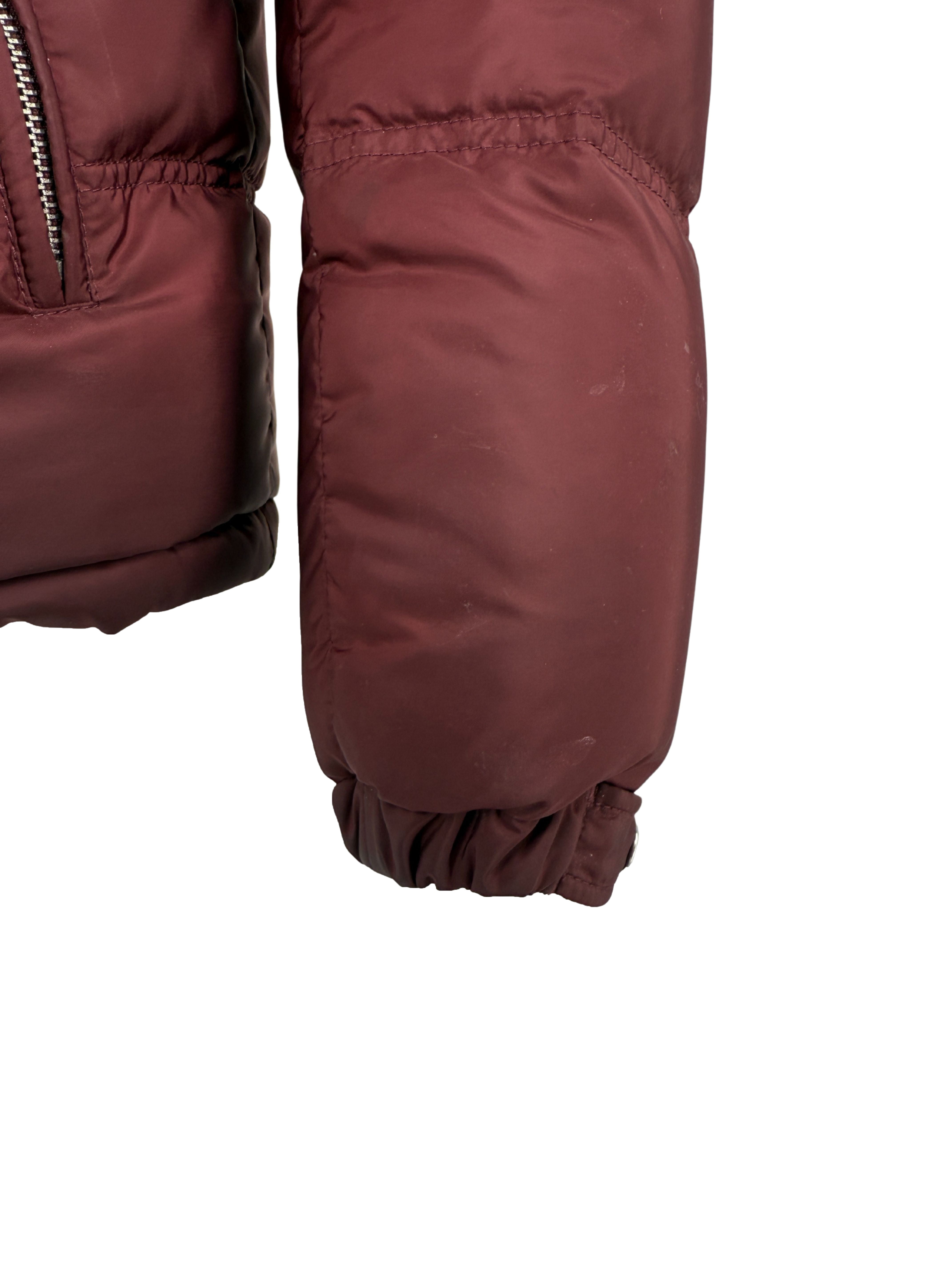 Prada Plaque Down Jacket - Burgundy