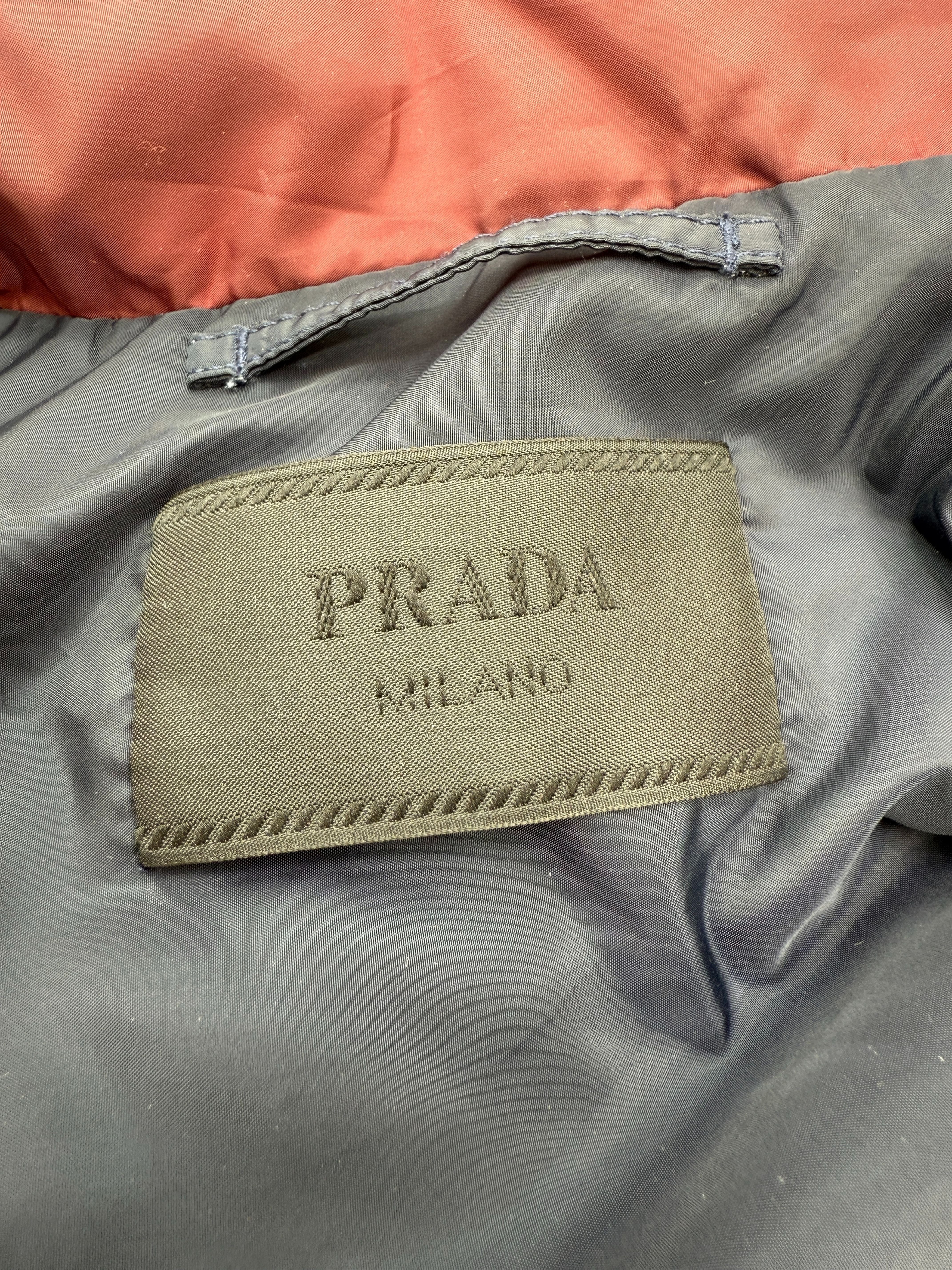 Prada Plaque Down Jacket - Burgundy