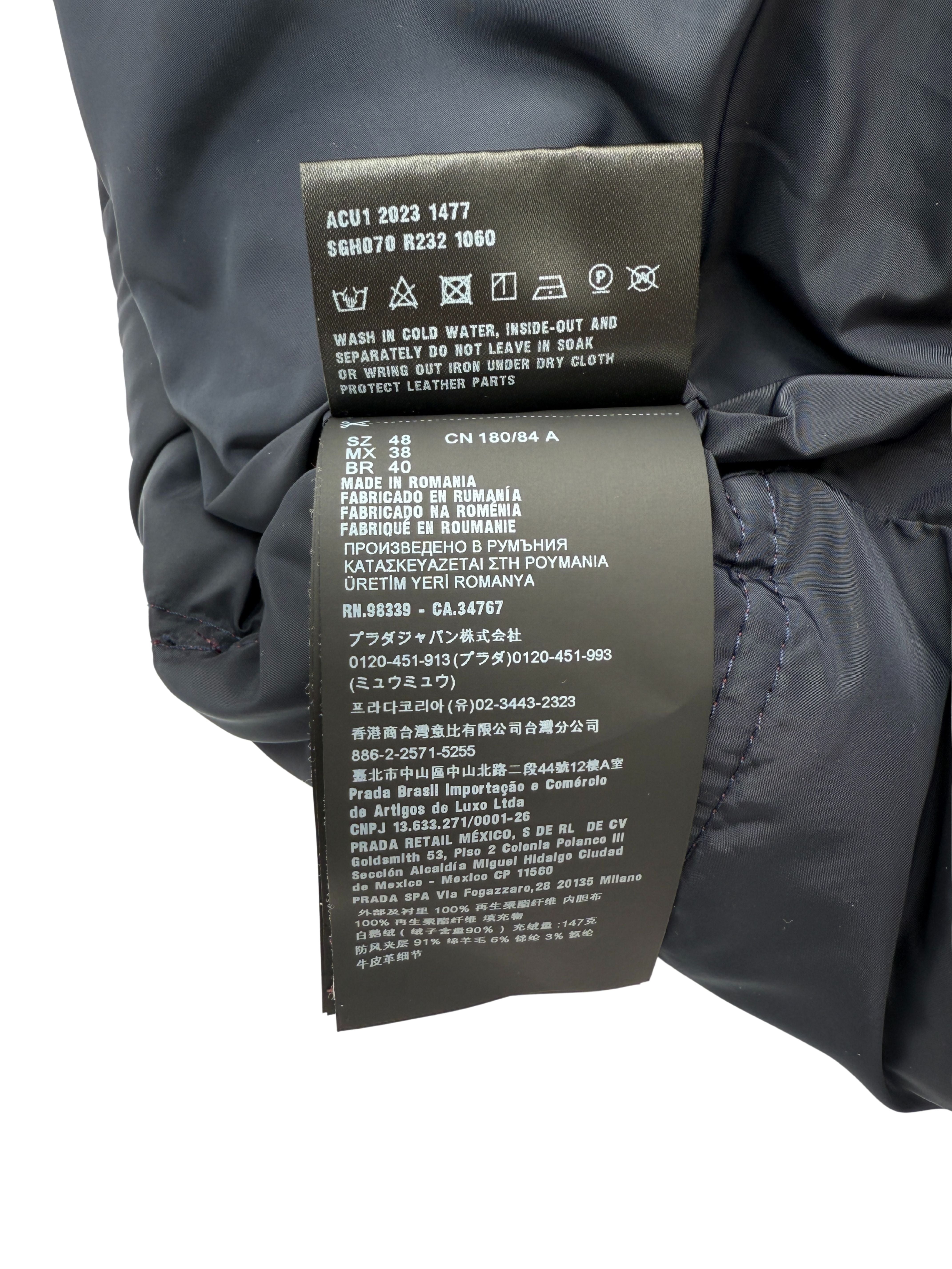 Prada Plaque Down Jacket - Burgundy