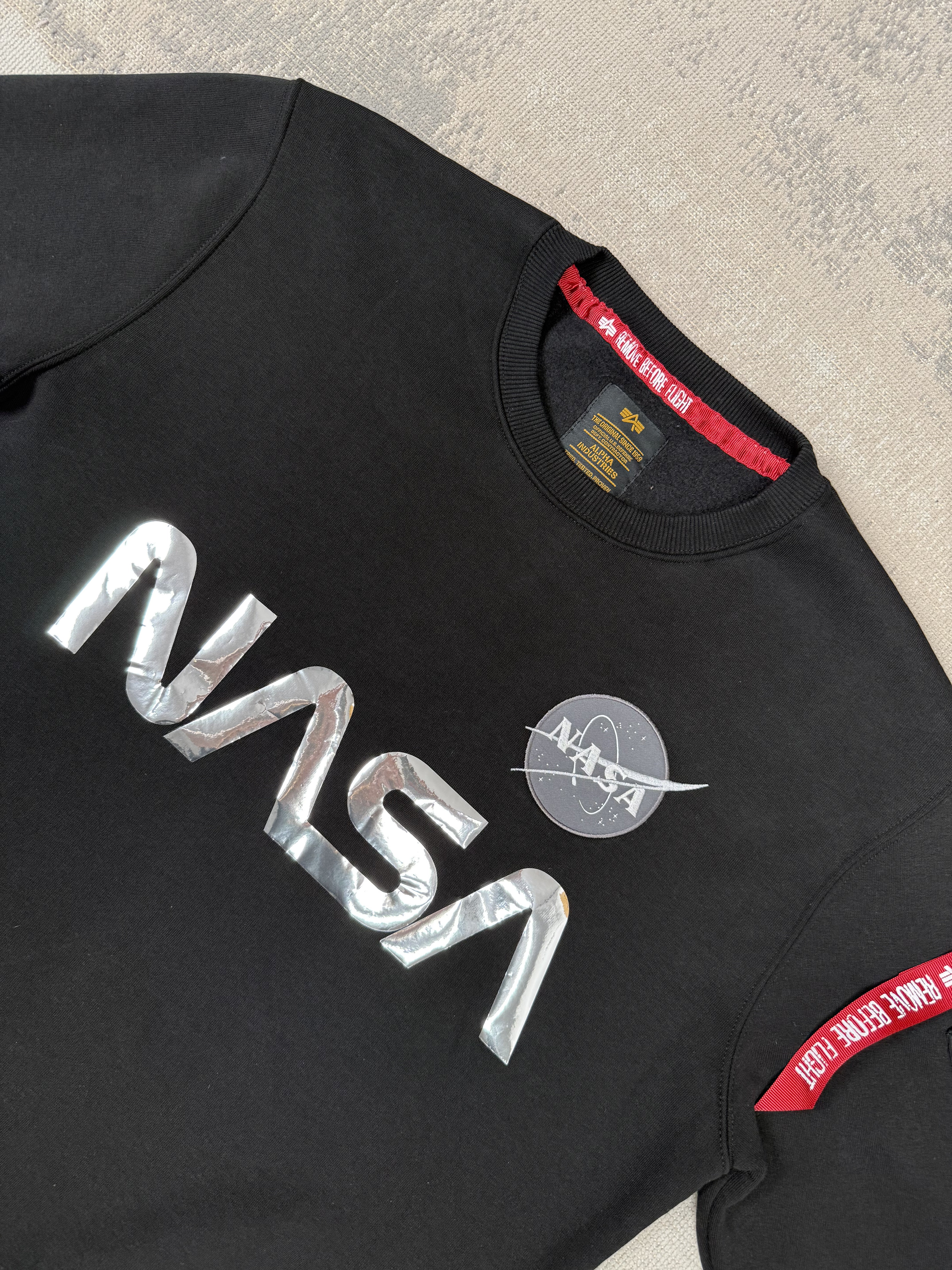 Alpha Industries NASA Reflective Sweatshirt - Black Alpha Industries