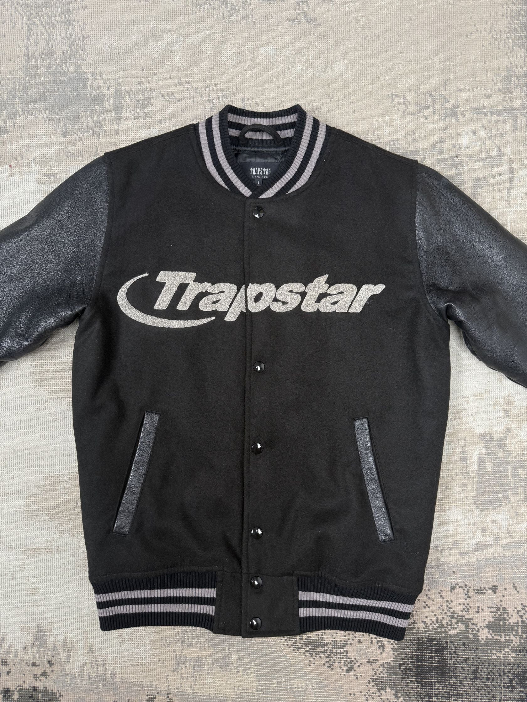 Trapstar Hyperdrive Varsity Jacket - Black Trapstar
