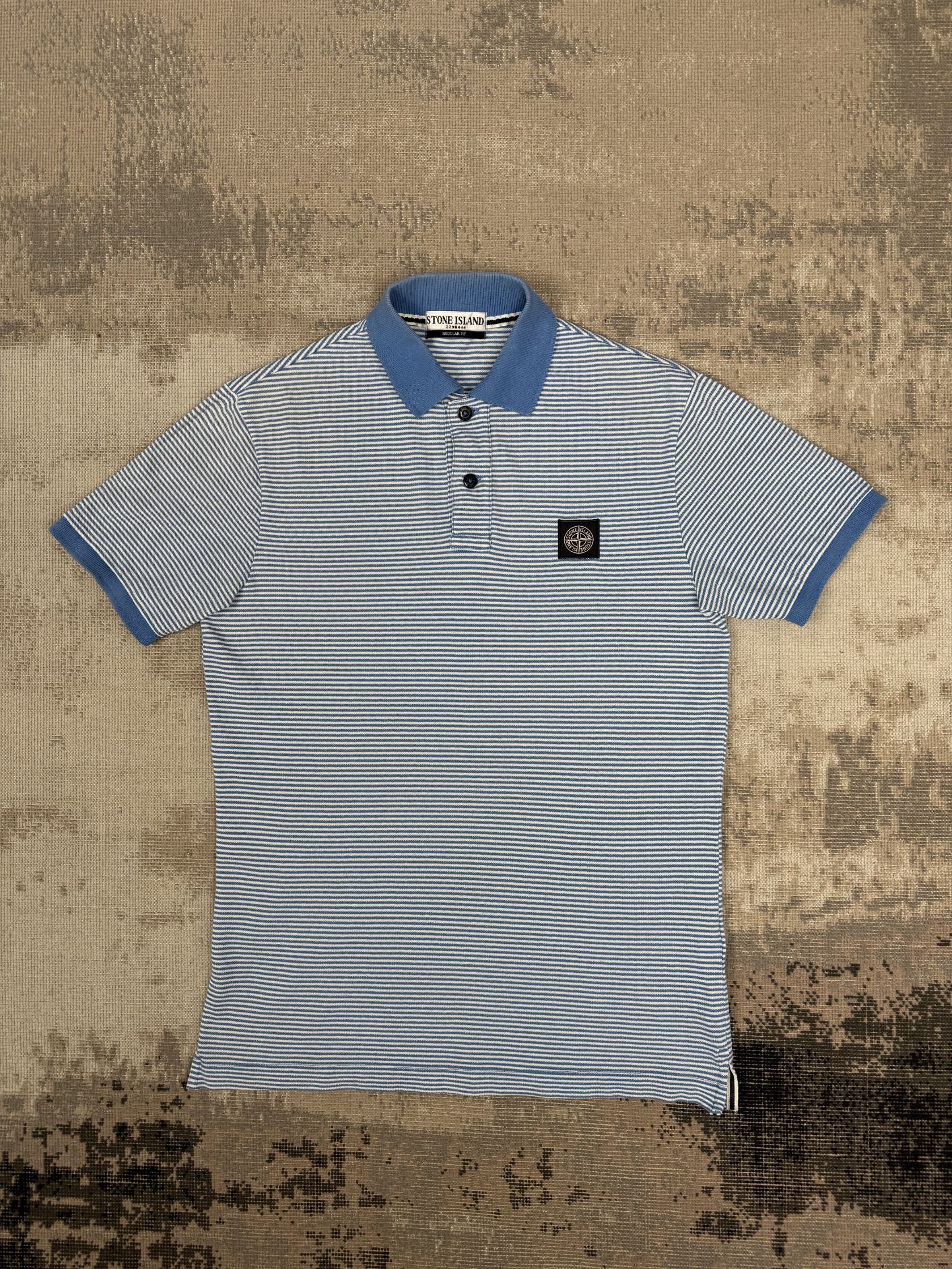 Stone Island Compass Striped Polo - Blue Stone Island