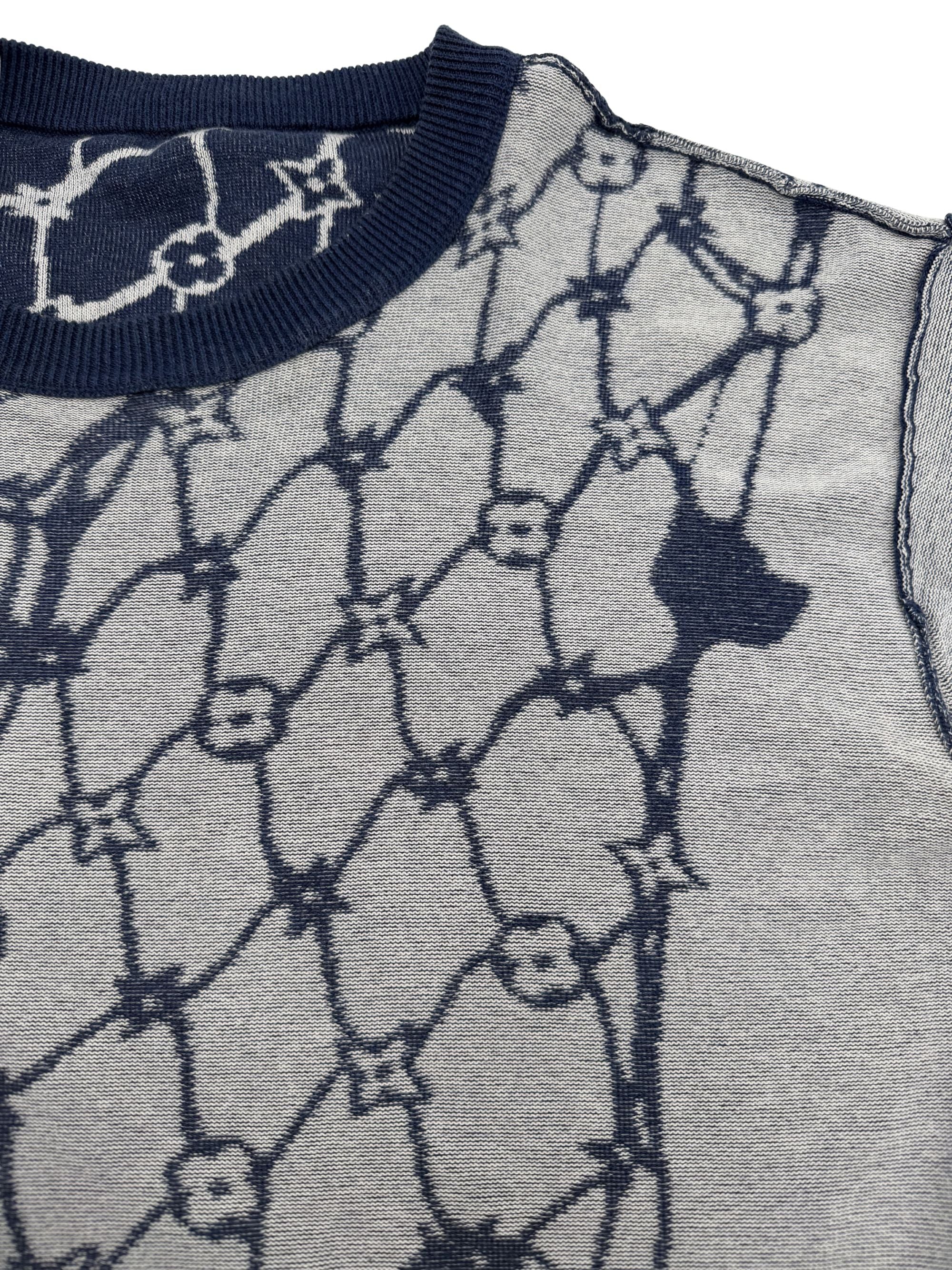 Louis Vuitton Fishnet Monogram T-Shirt - Blue Louis Vuitton