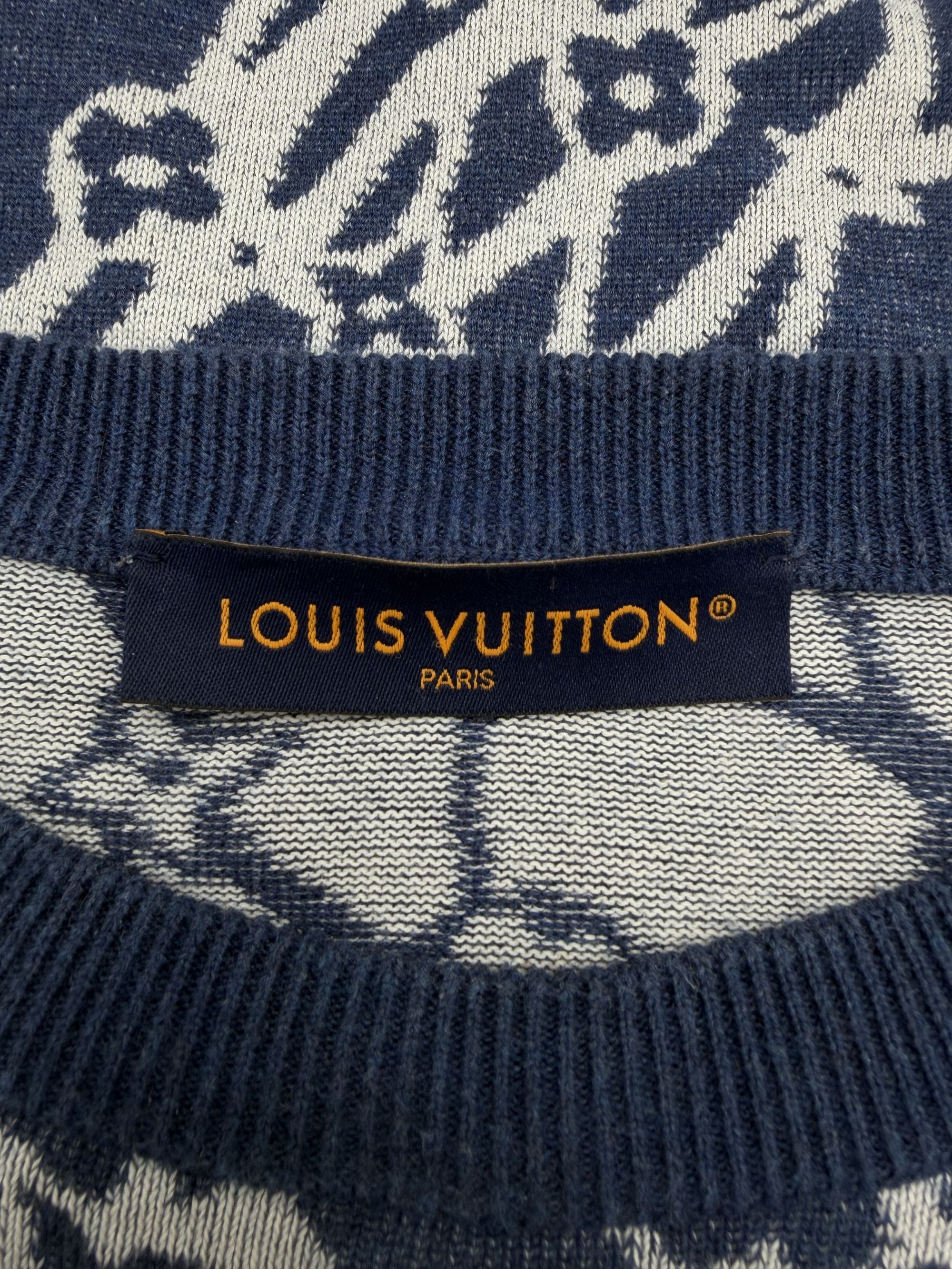 Louis Vuitton Fishnet Monogram T-Shirt - Blue Louis Vuitton
