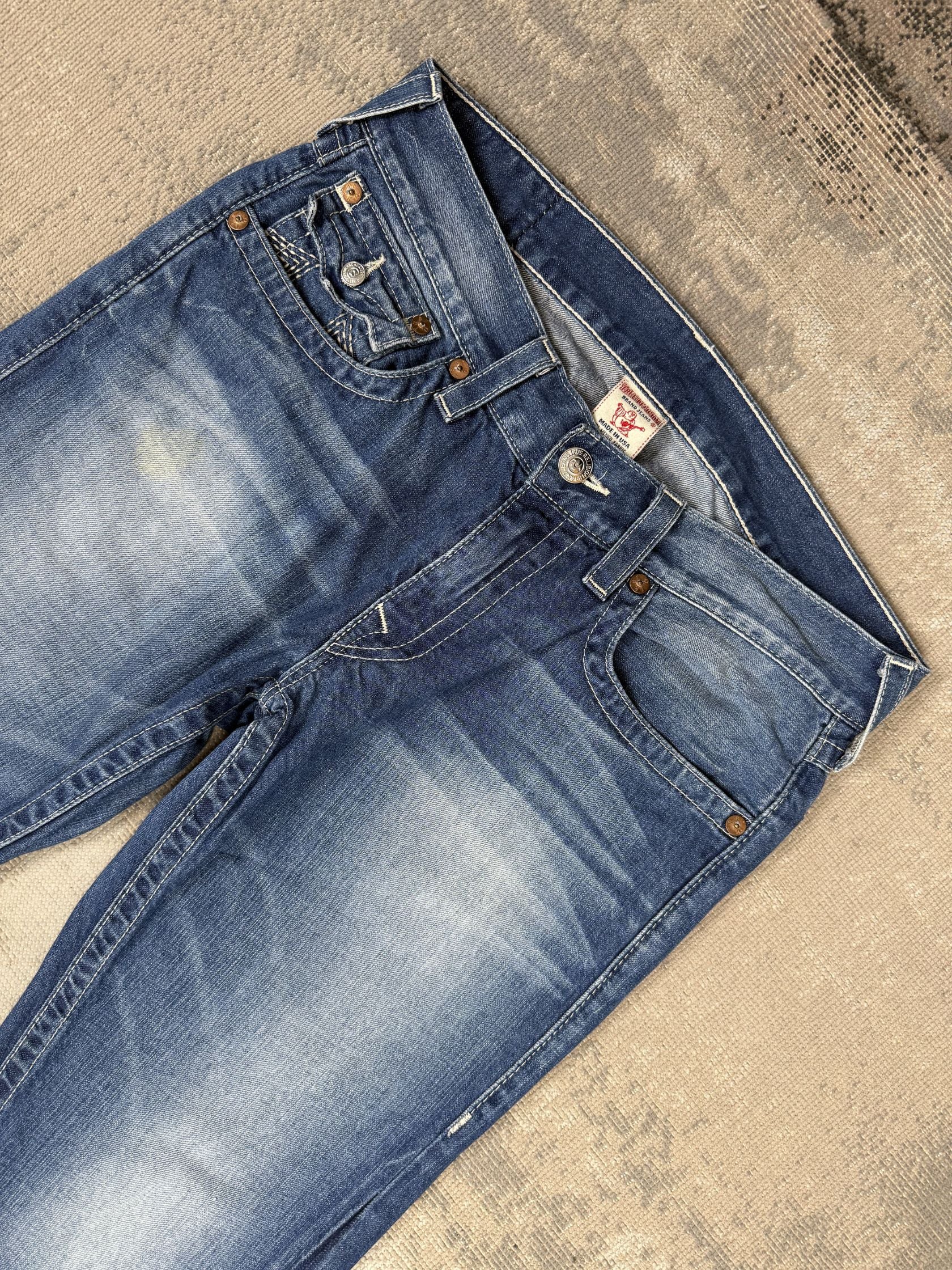 True Religion Horseshoe Straight Jeans - Blue Denim True Religion