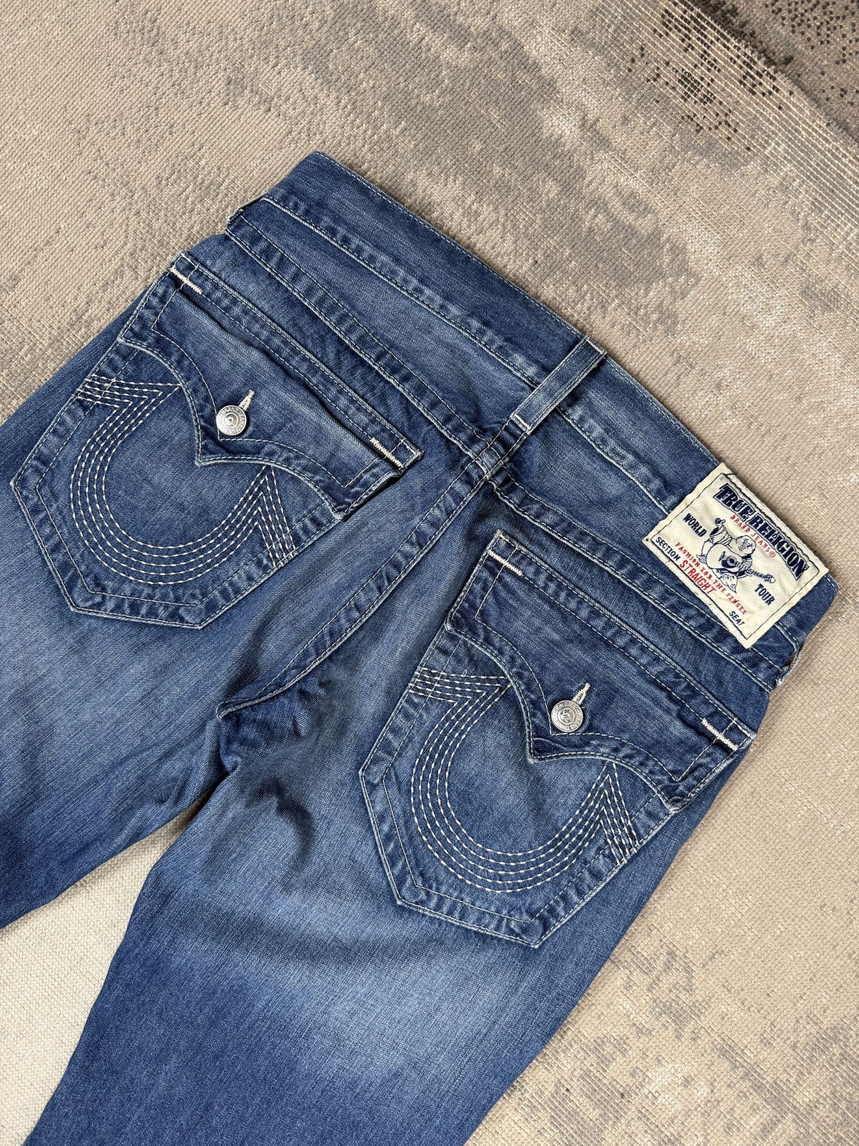 True Religion Horseshoe Straight Jeans - Blue Denim True Religion
