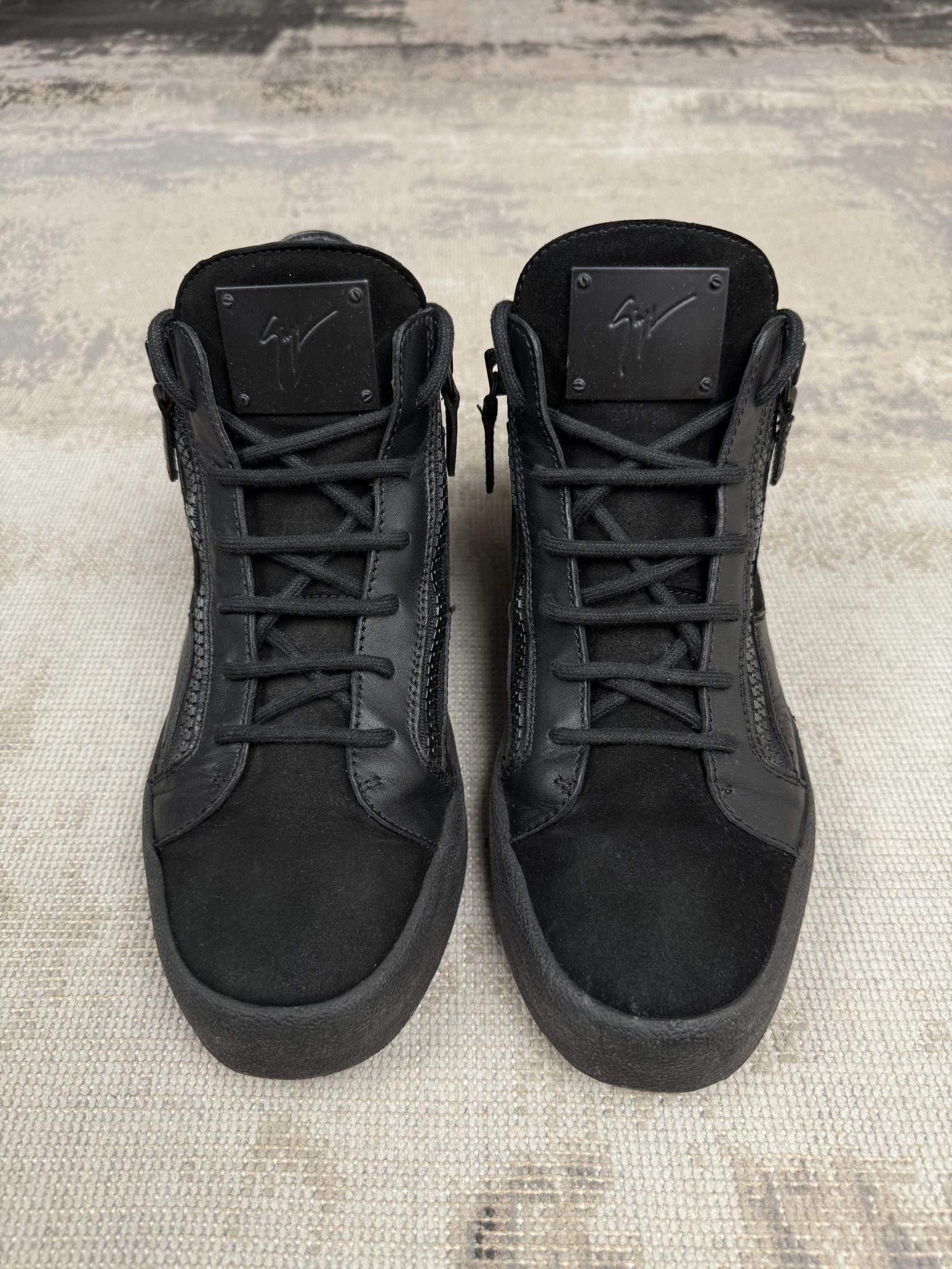 Giuseppe Zanotti Kriss Suede & Leather High-Top Trainers - Black Giuseppe Zanotti