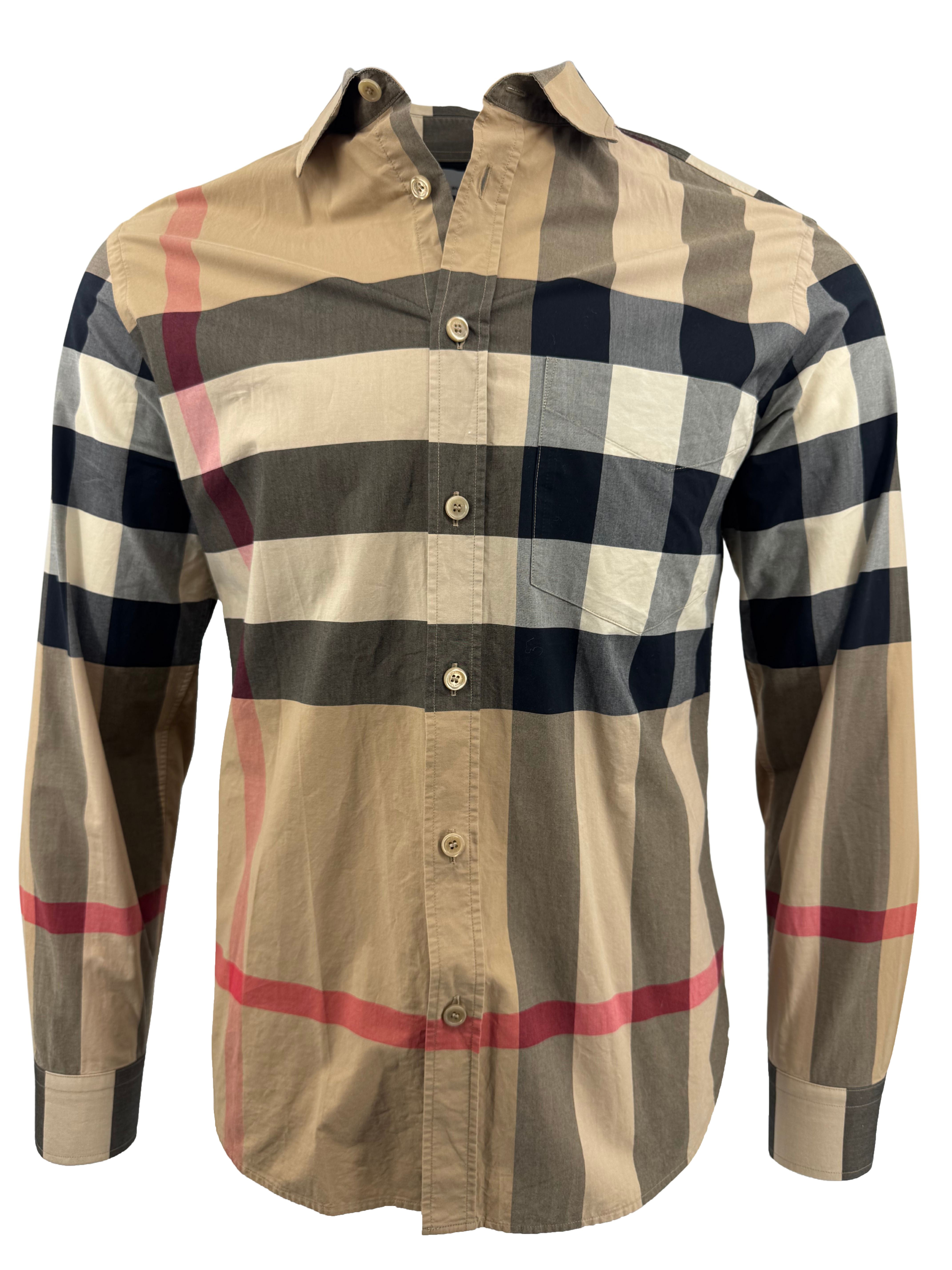 Burberry Somerton Check Long Sleeve Shirt - Beige Burberry