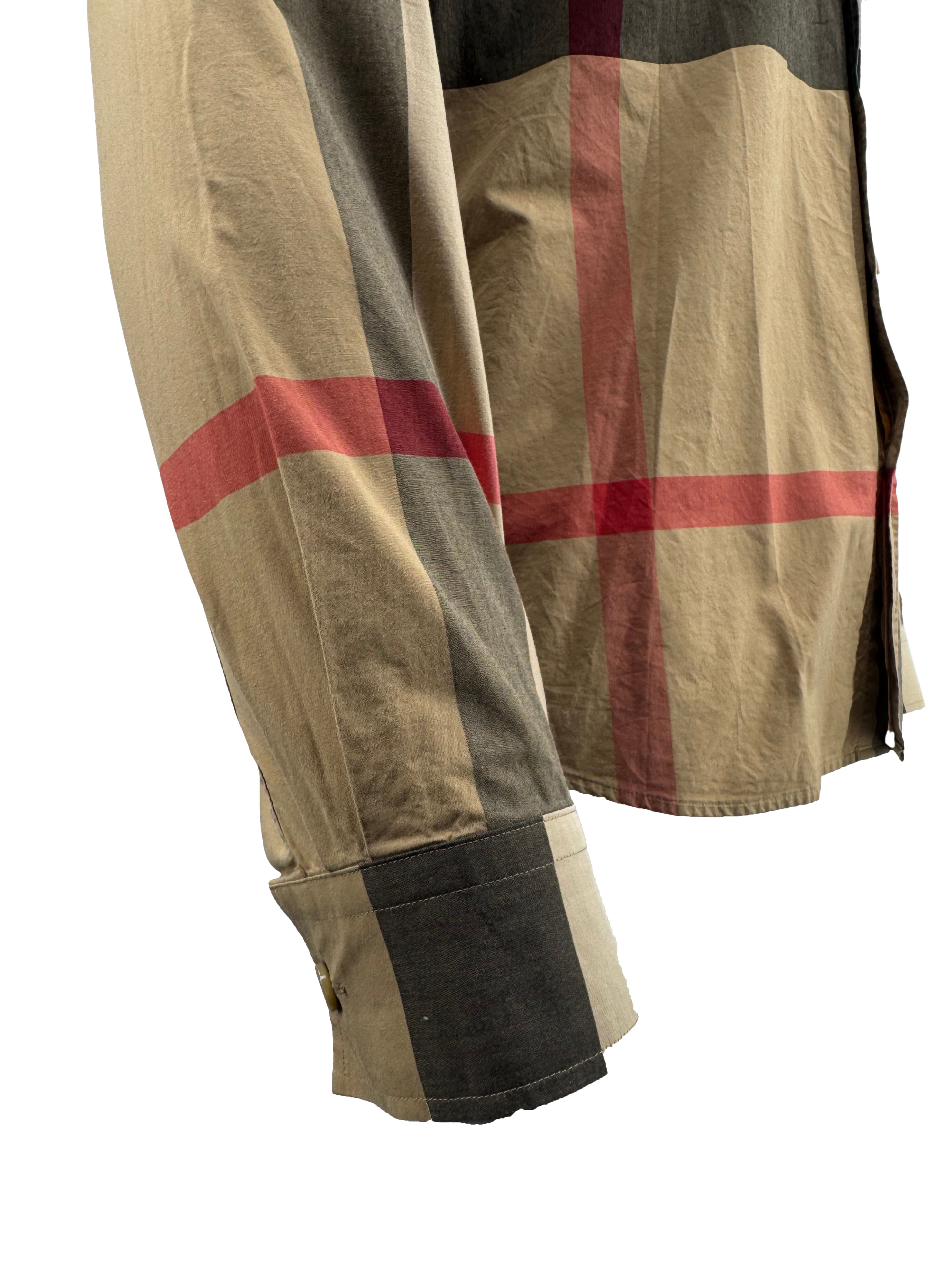 Burberry Somerton Check Long Sleeve Shirt - Beige Burberry