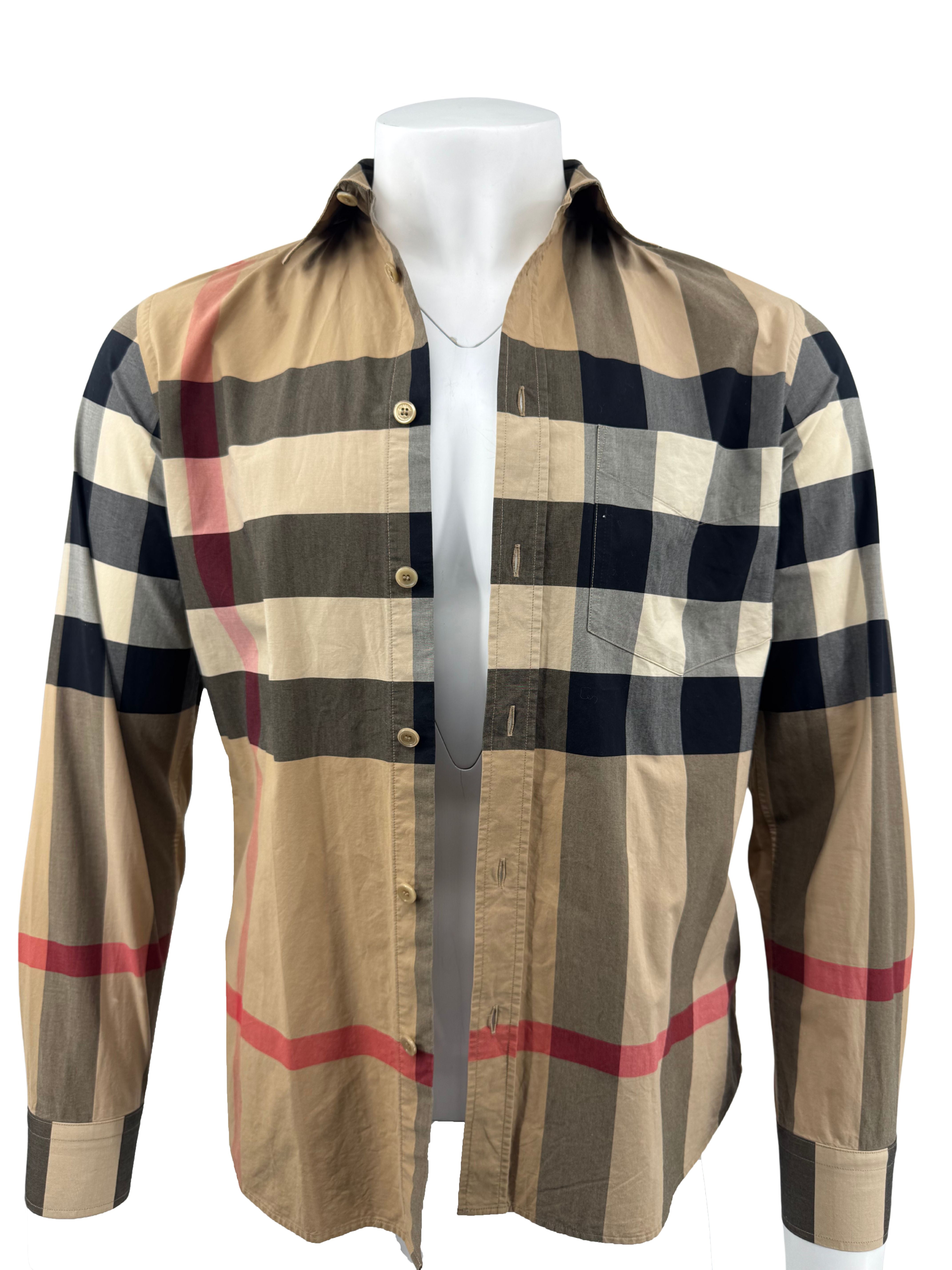 Burberry Somerton Check Long Sleeve Shirt - Beige Burberry