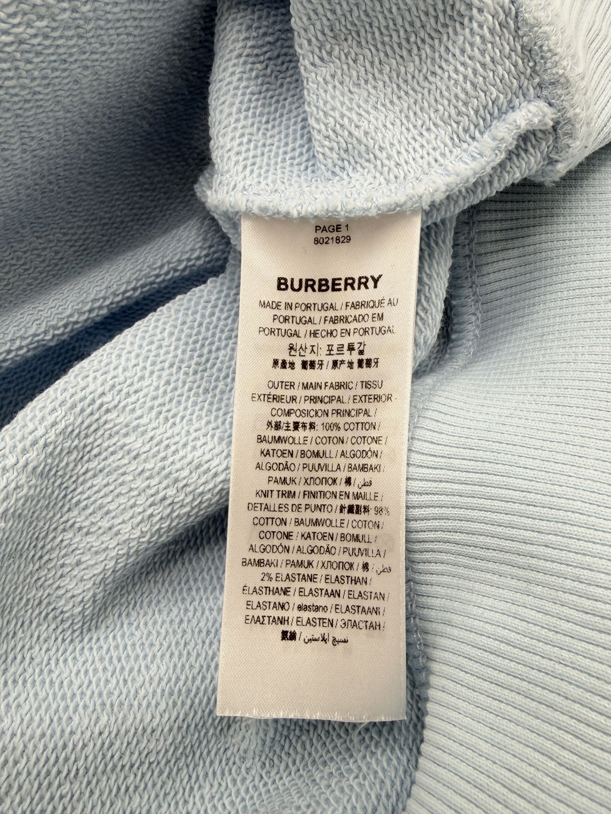 Burberry Embroidered Logo Hoodie - Blue Burberry