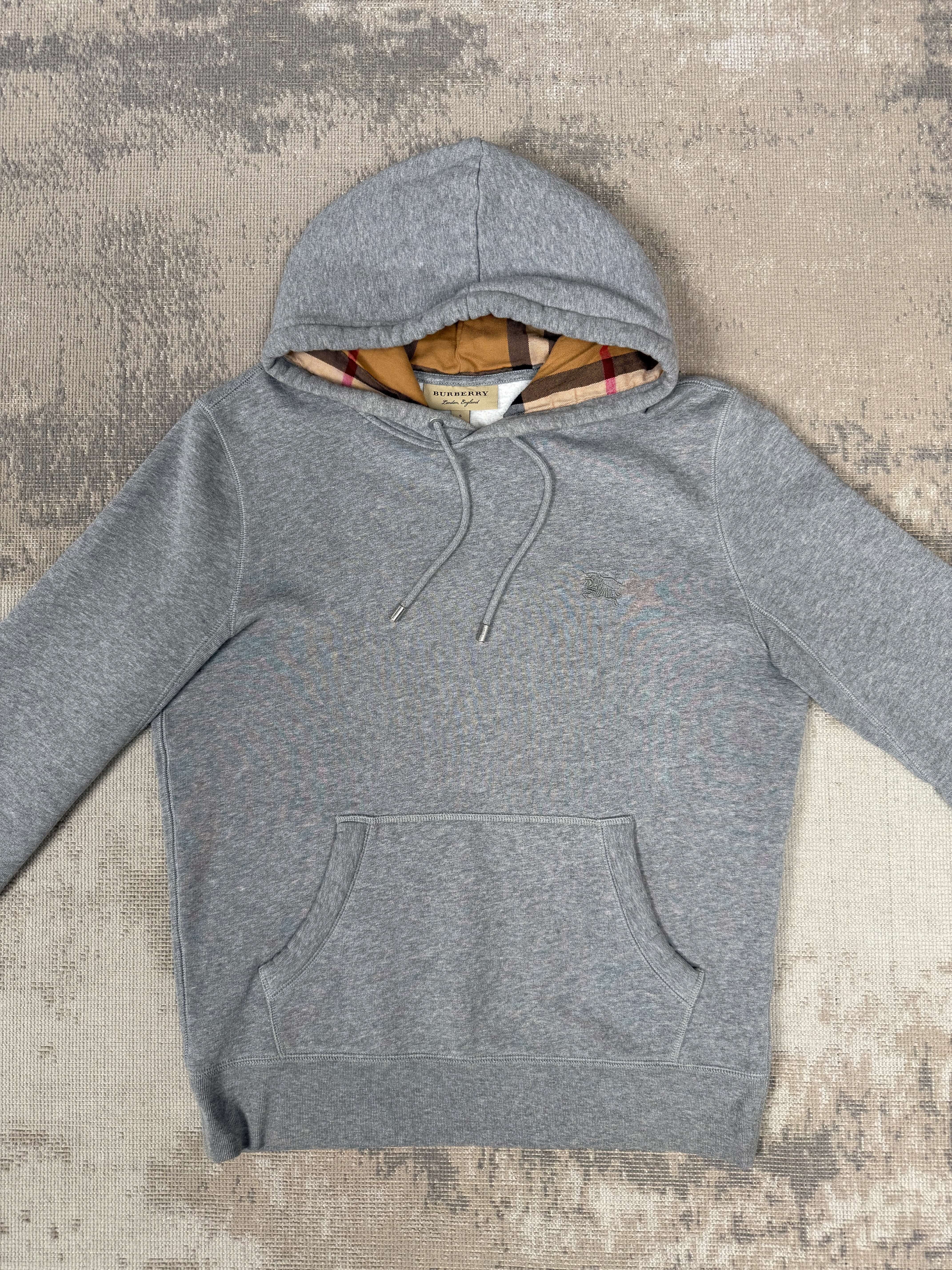 Burberry Embroidered EKD Cotton Hoodie - Grey Burberry