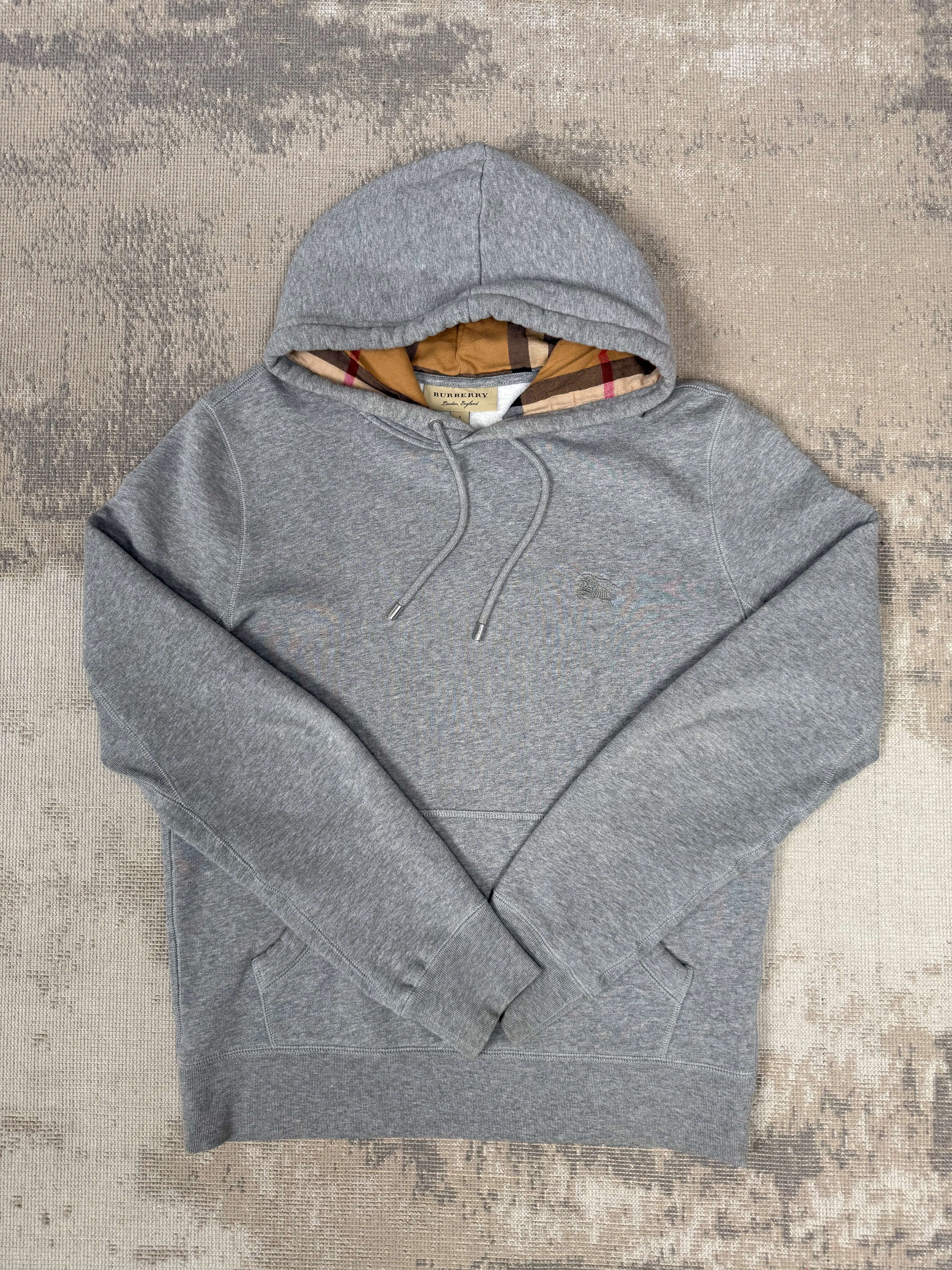 Burberry Embroidered EKD Cotton Hoodie - Grey Burberry