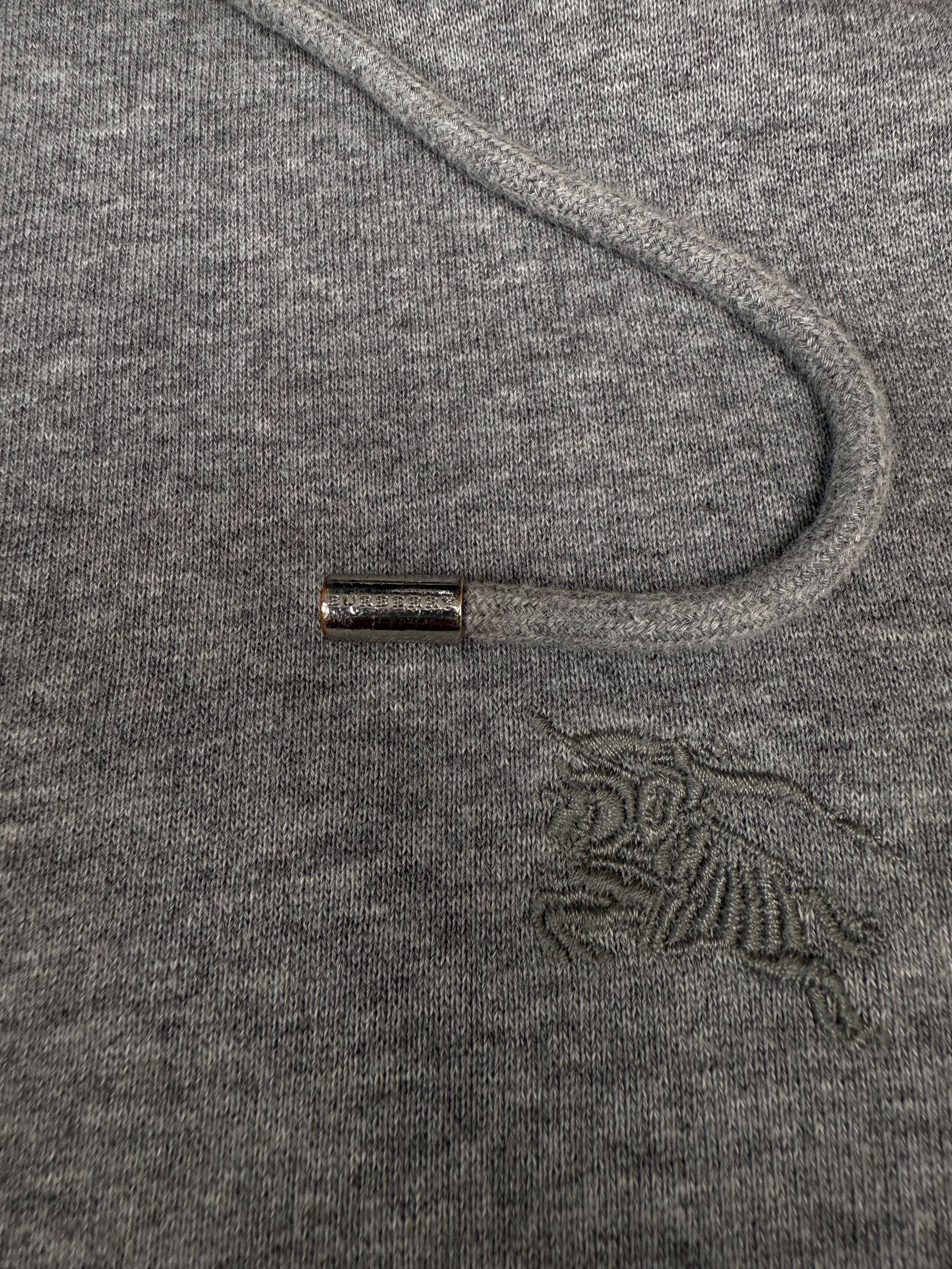 Burberry Embroidered EKD Cotton Hoodie - Grey Burberry