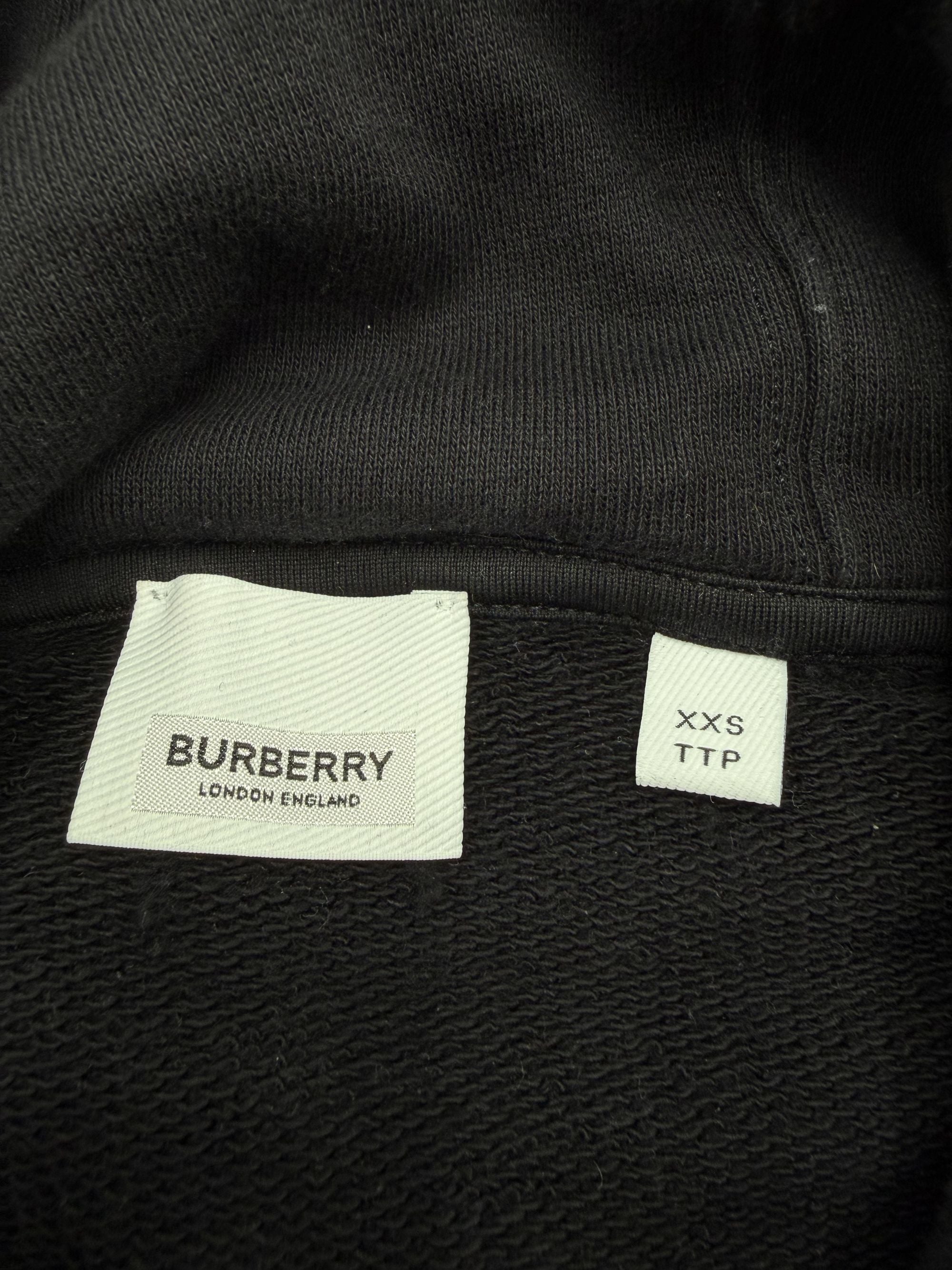 Burberry Monogram Panel Logo Hoodie - Black Burberry