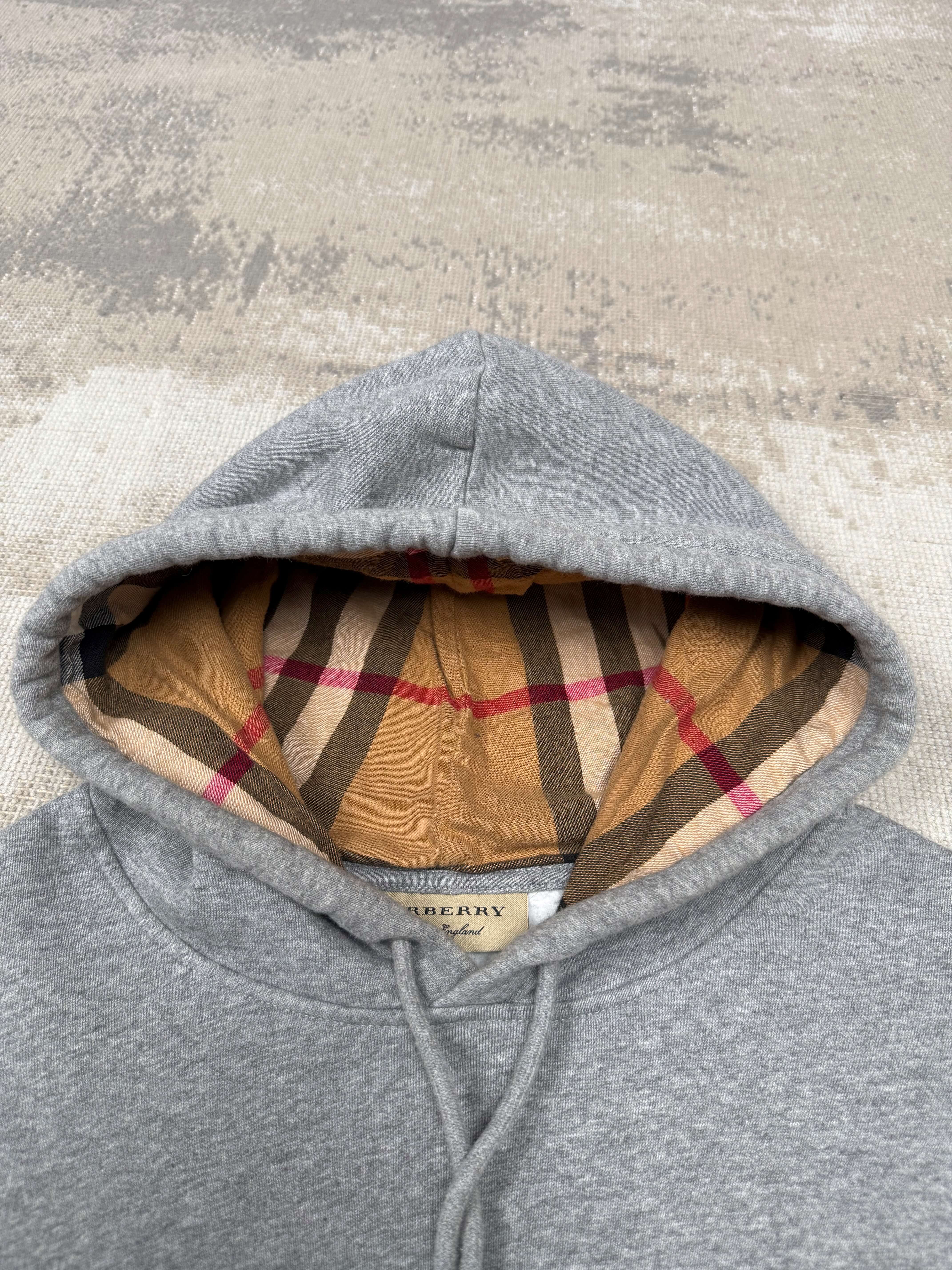 Burberry Embroidered EKD Cotton Hoodie - Grey Burberry