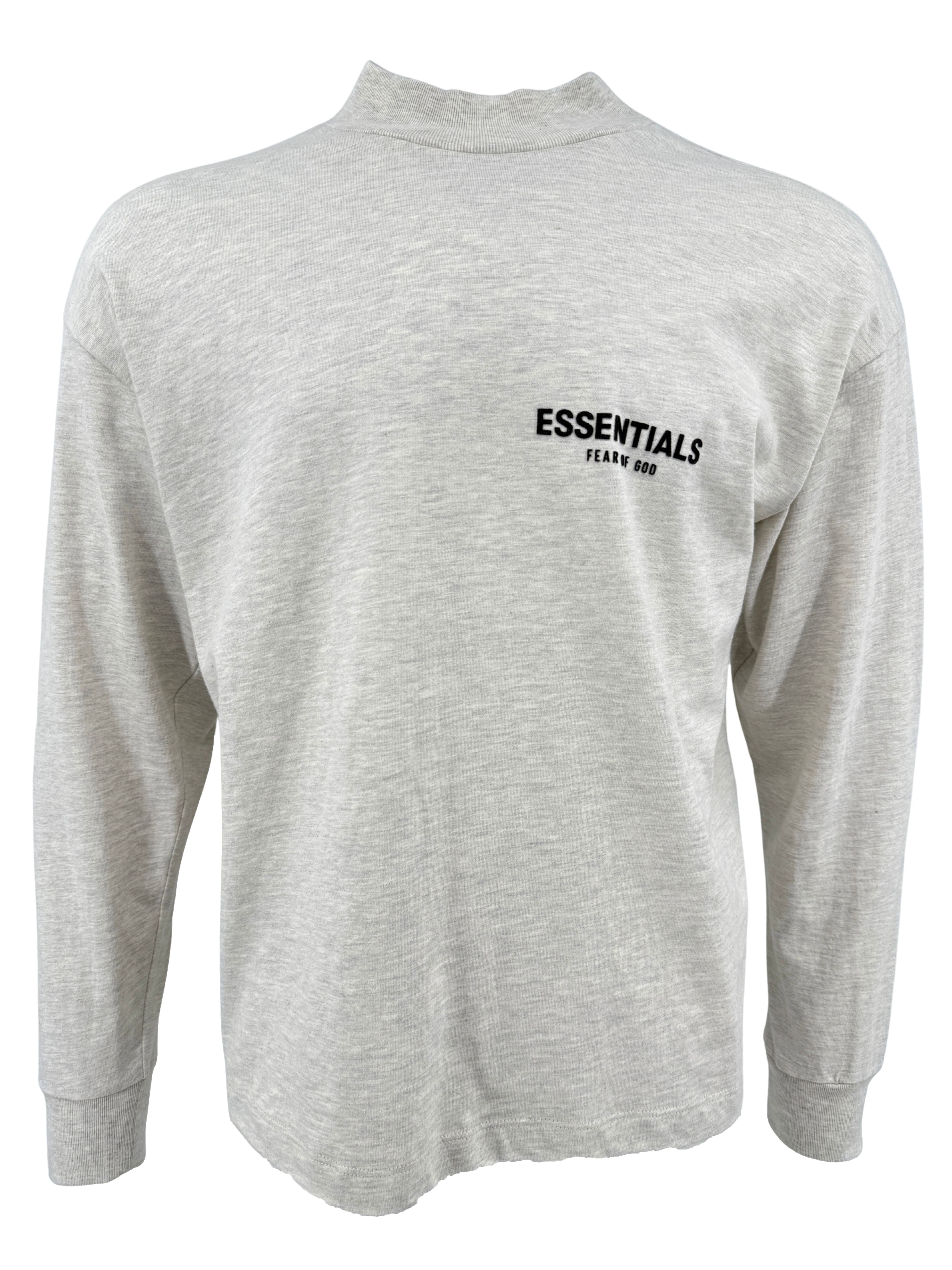 Essentials Fear of God Logo Long Sleeve T-Shirt - Oatmeal Essentials