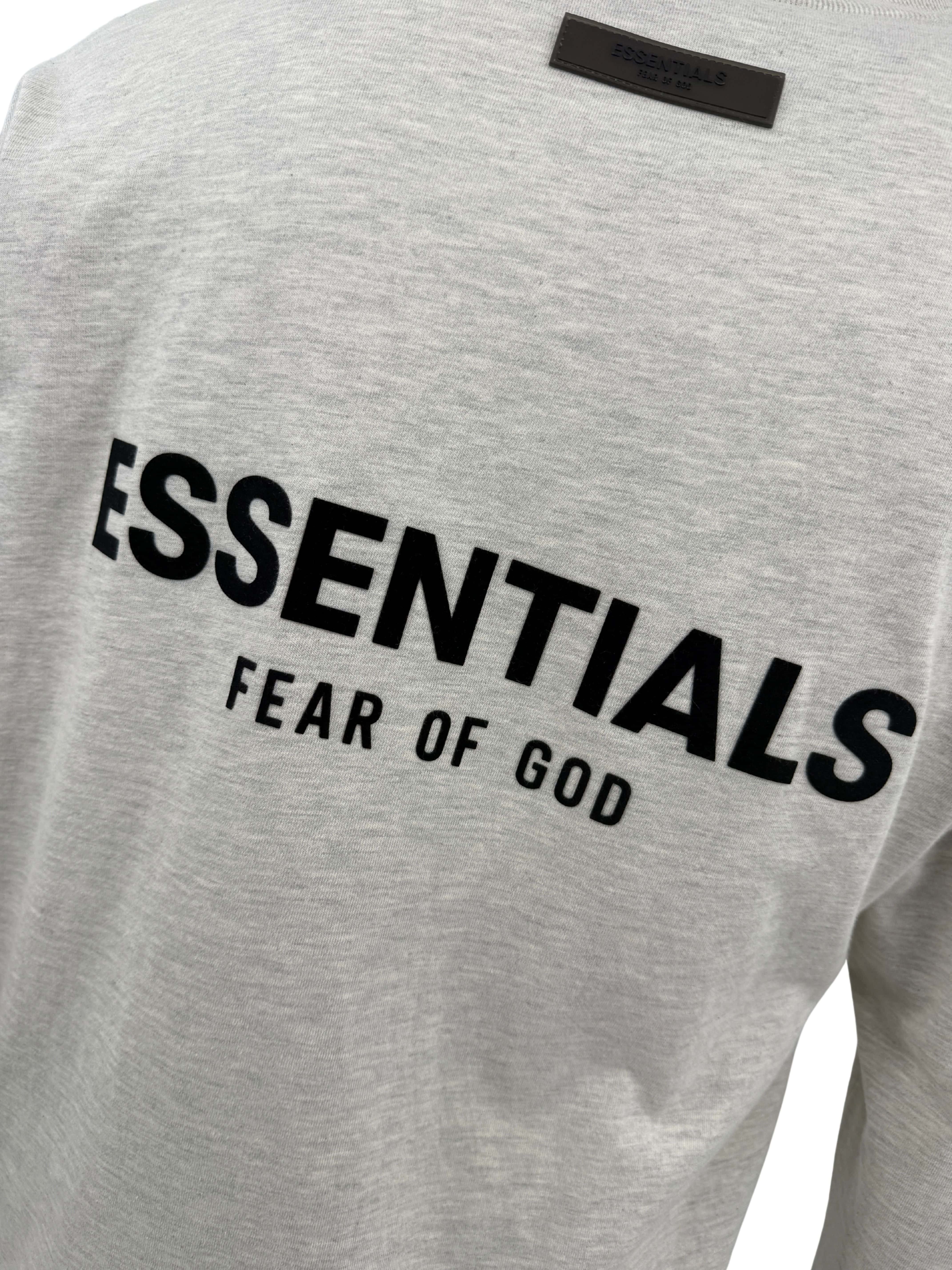 Essentials Fear of God Logo Long Sleeve T-Shirt - Oatmeal Essentials