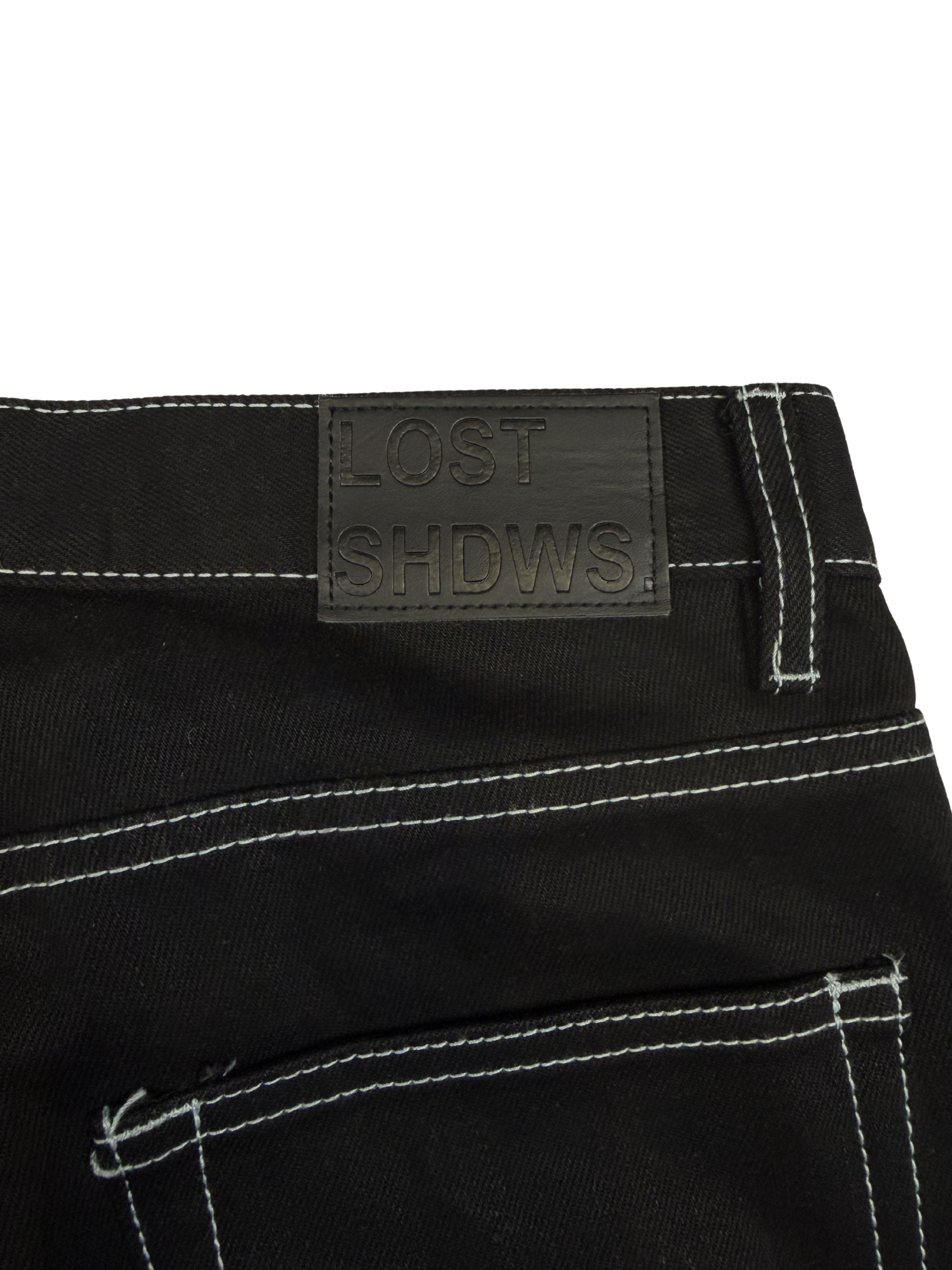 Lost Shdws Flower Embroidered Jeans - Black Lost Shdws