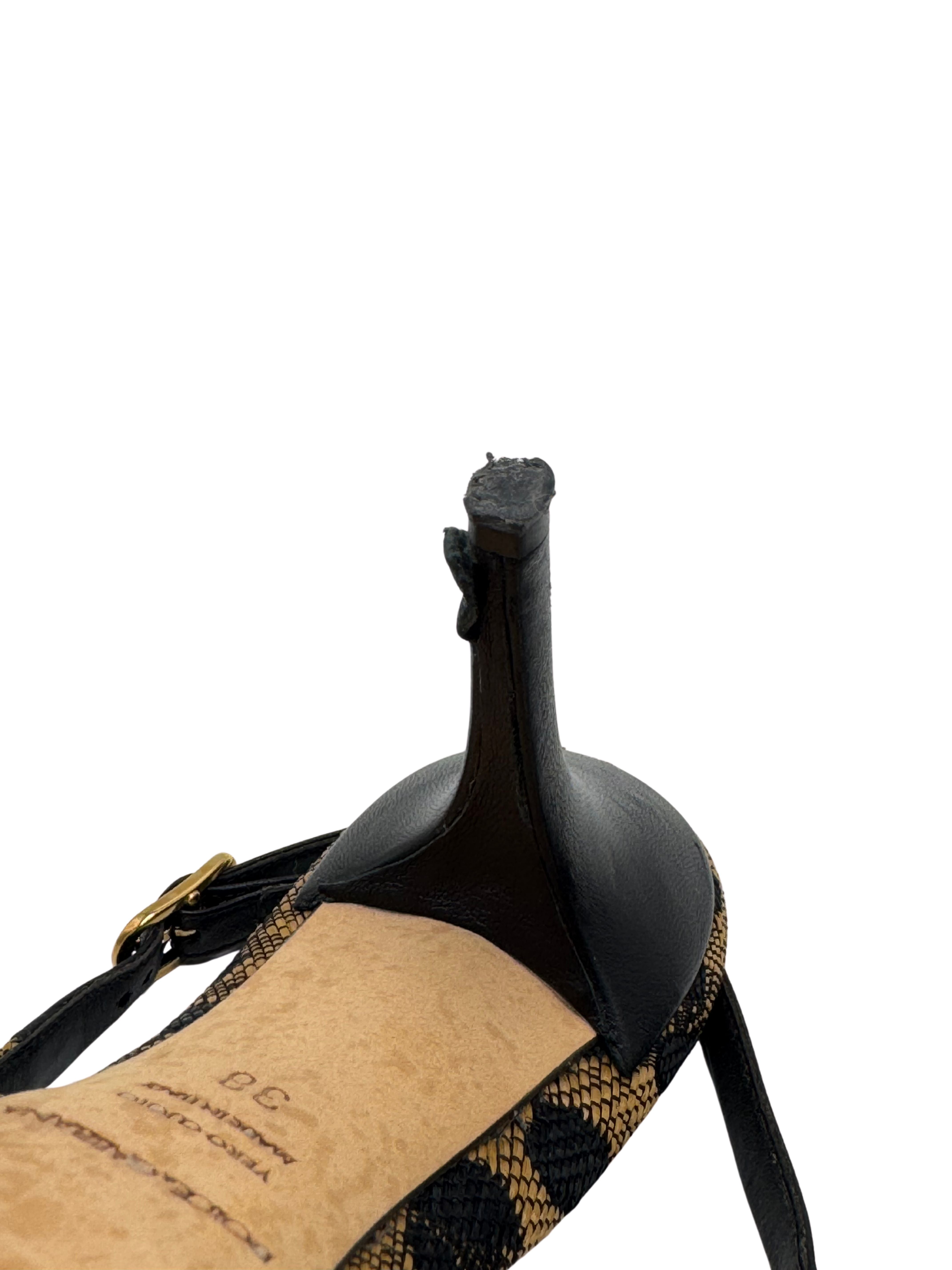 WOMEN'S Dolce & Gabbana Crystal Embellished Slingback Heels - Leopard