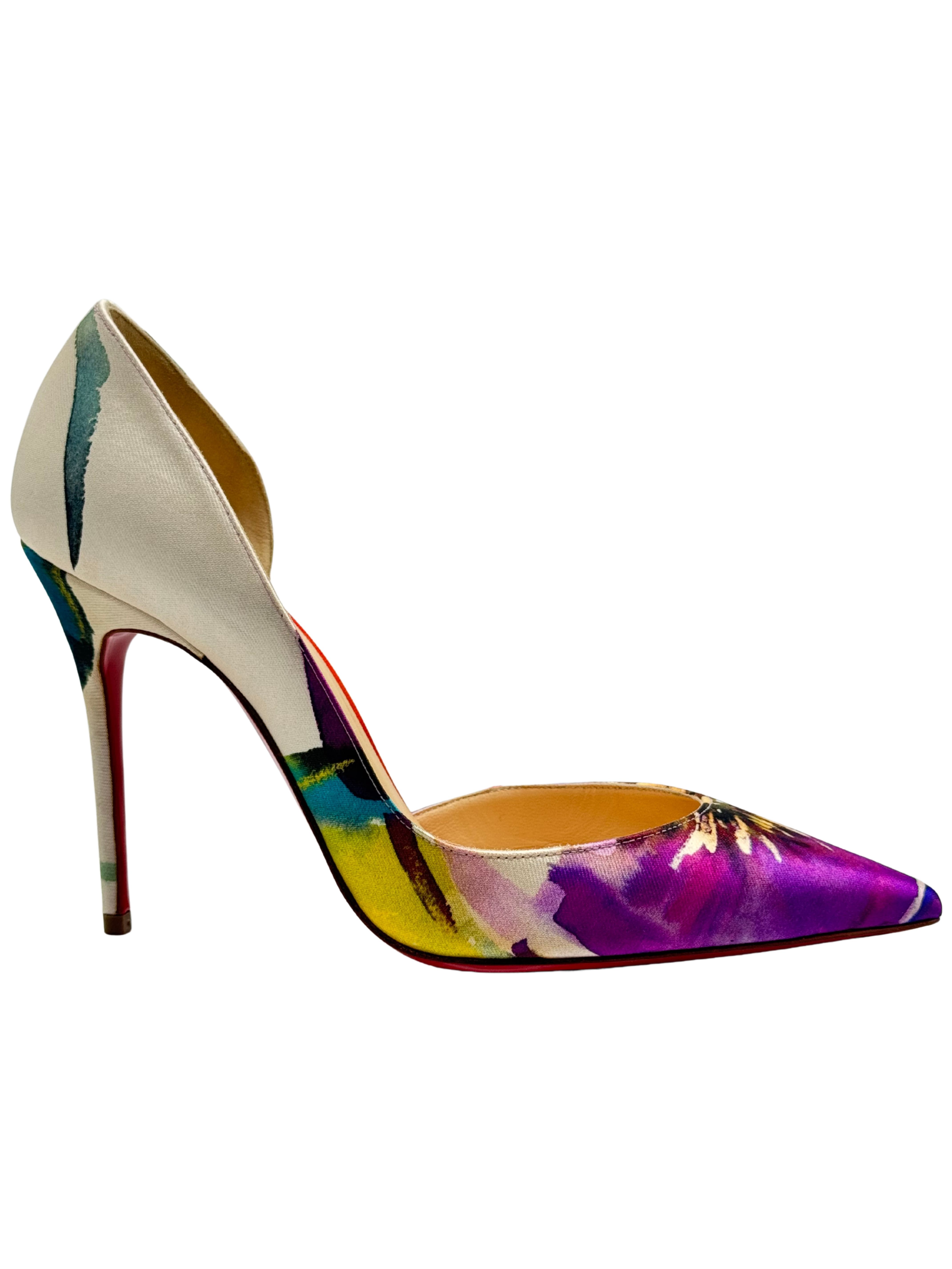 WOMEN'S Christian Louboutin Iriza Floral 100 Heels (Unused)