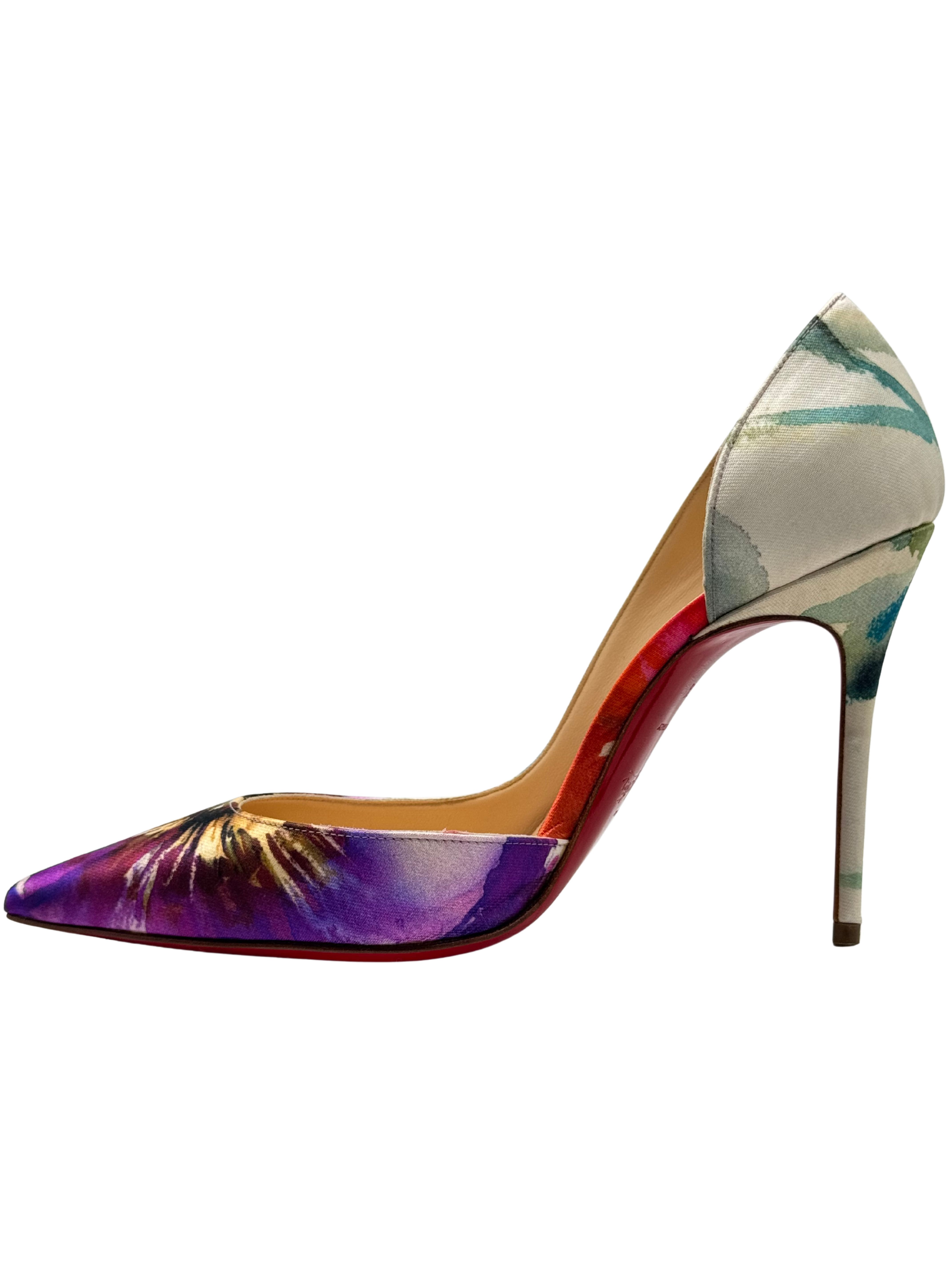 WOMEN'S Christian Louboutin Iriza Floral 100 Heels (Unused)