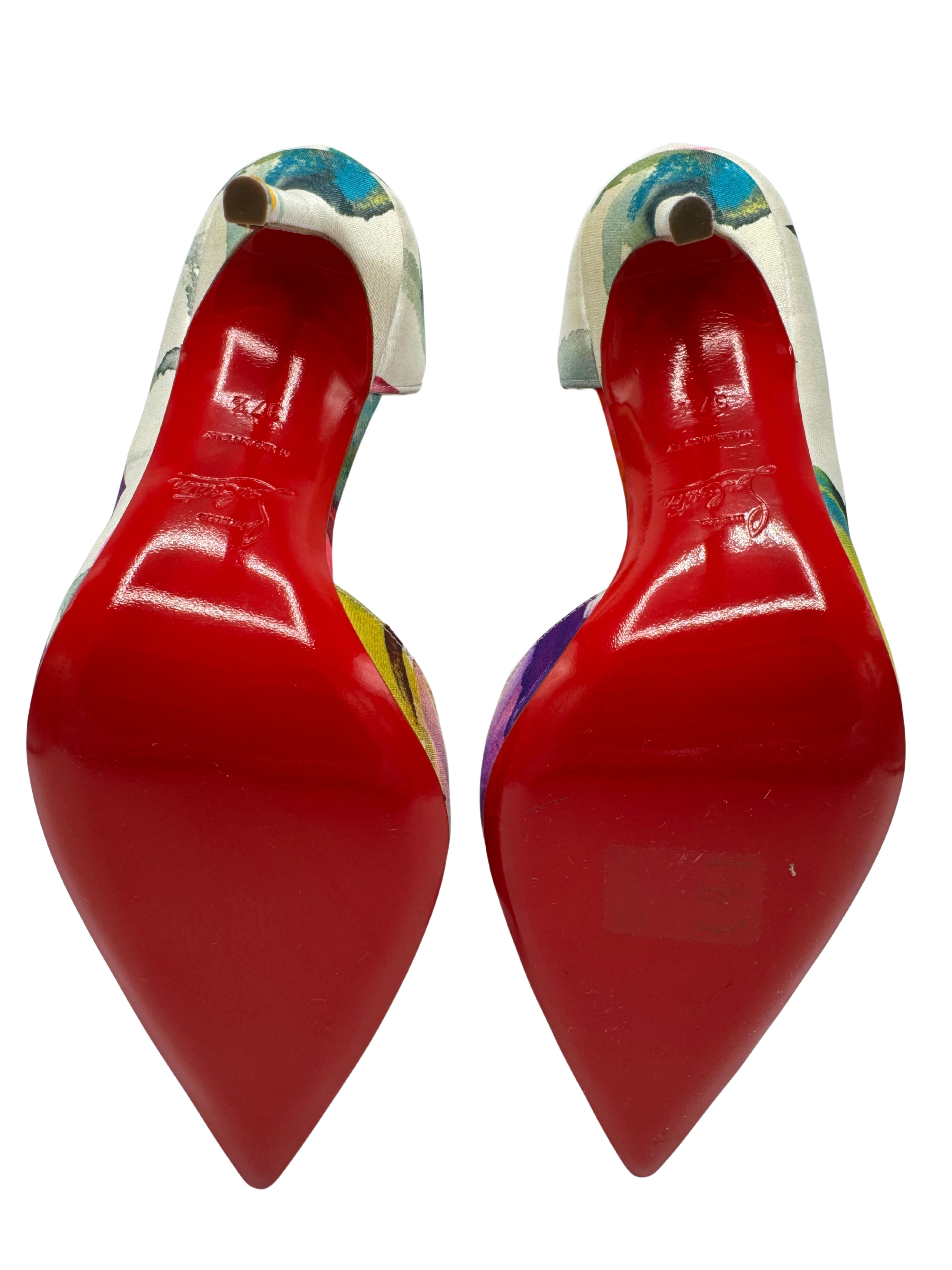 WOMEN'S Christian Louboutin Iriza Floral 100 Heels (Unused)