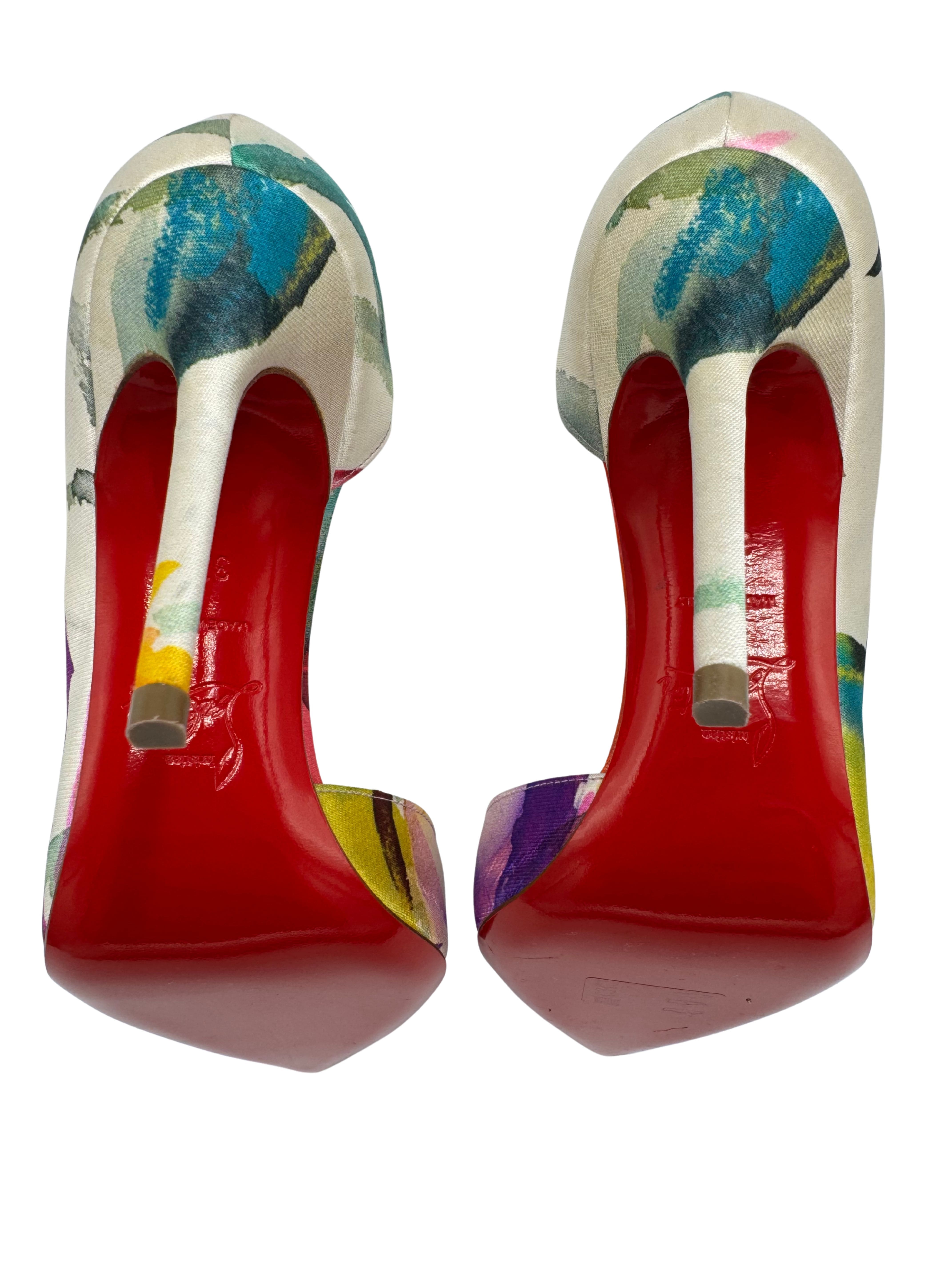WOMEN'S Christian Louboutin Iriza Floral 100 Heels (Unused)