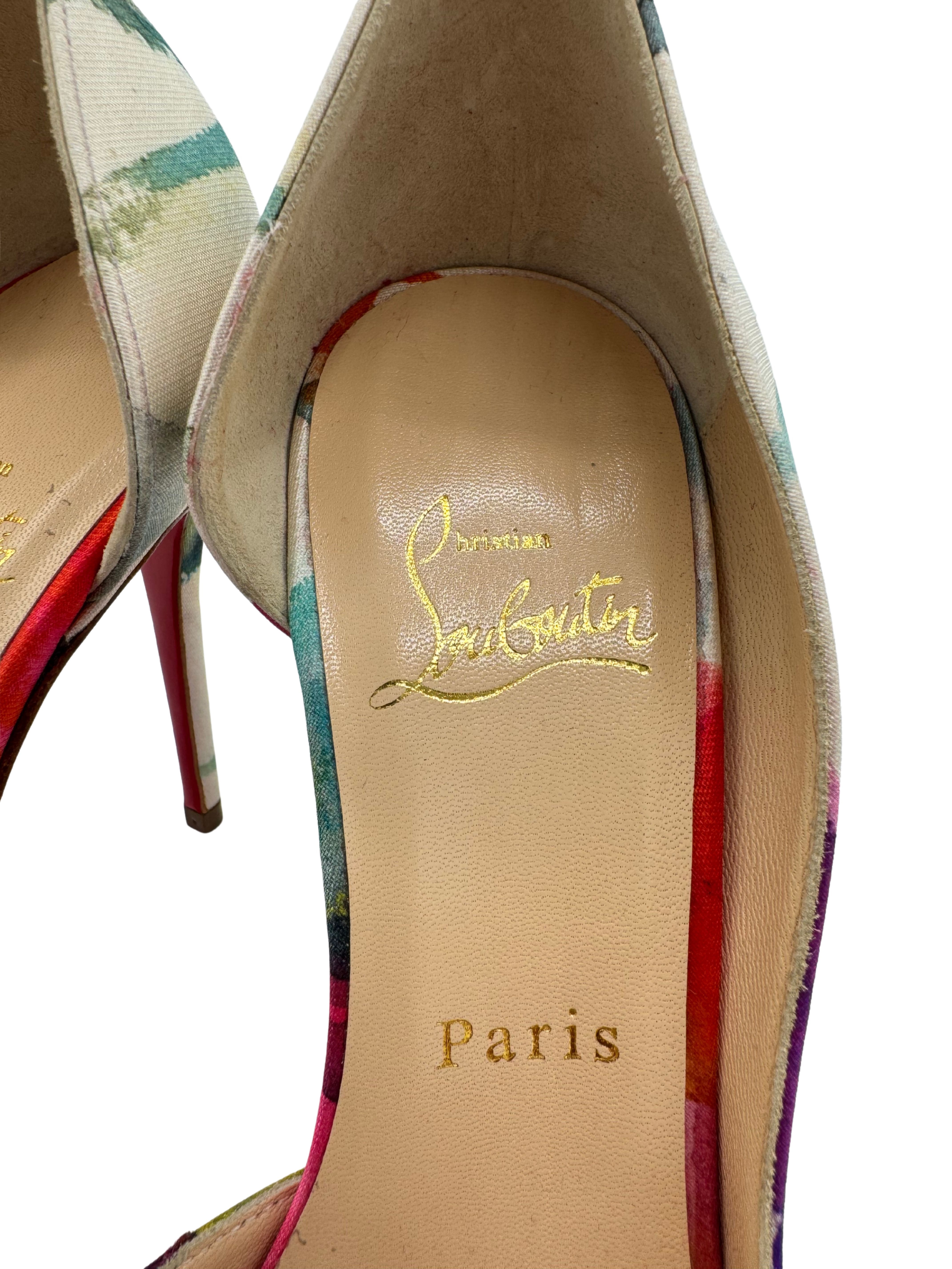 WOMEN'S Christian Louboutin Iriza Floral 100 Heels (Unused)