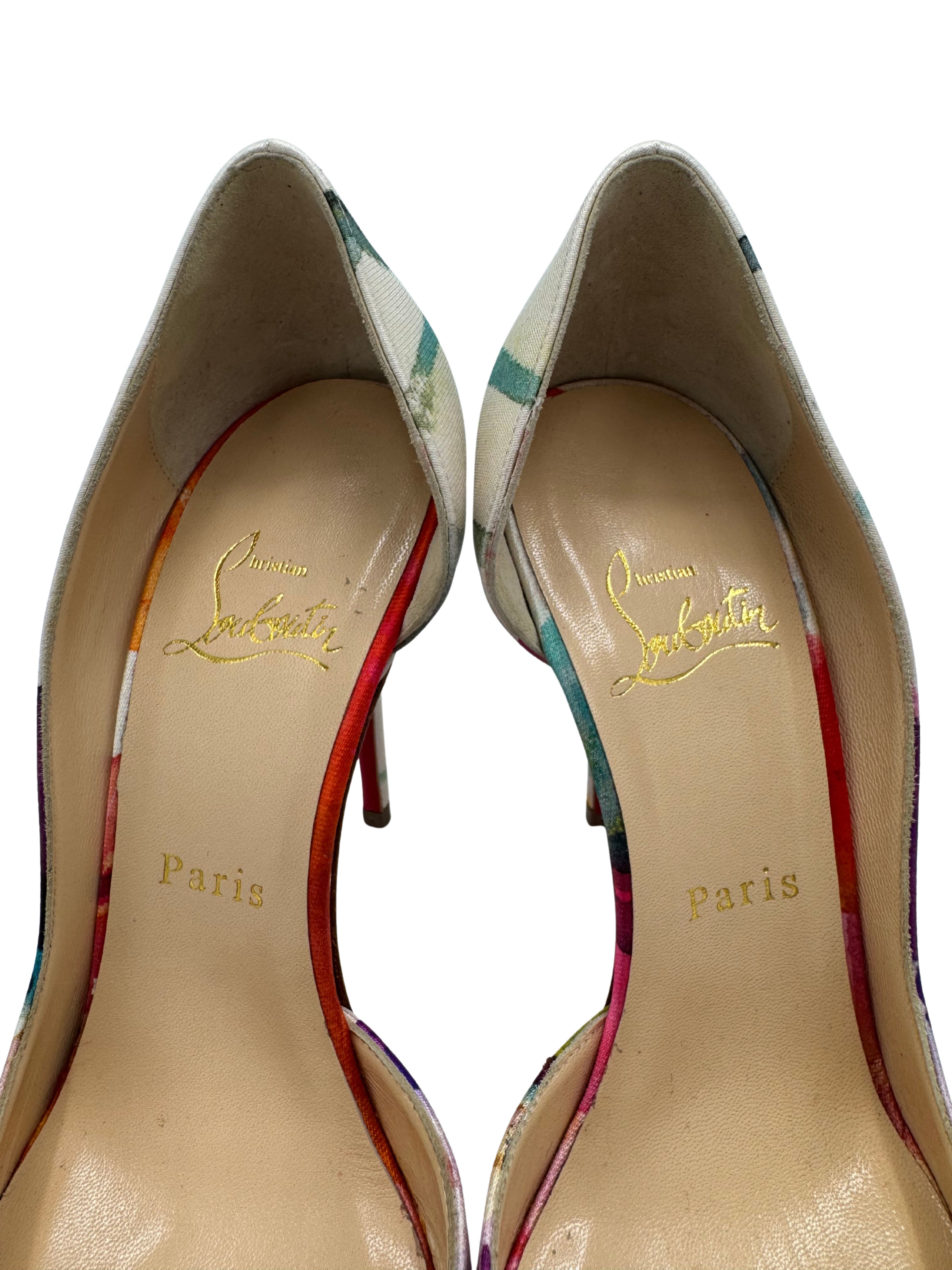 WOMEN'S Christian Louboutin Iriza Floral 100 Heels (Unused)
