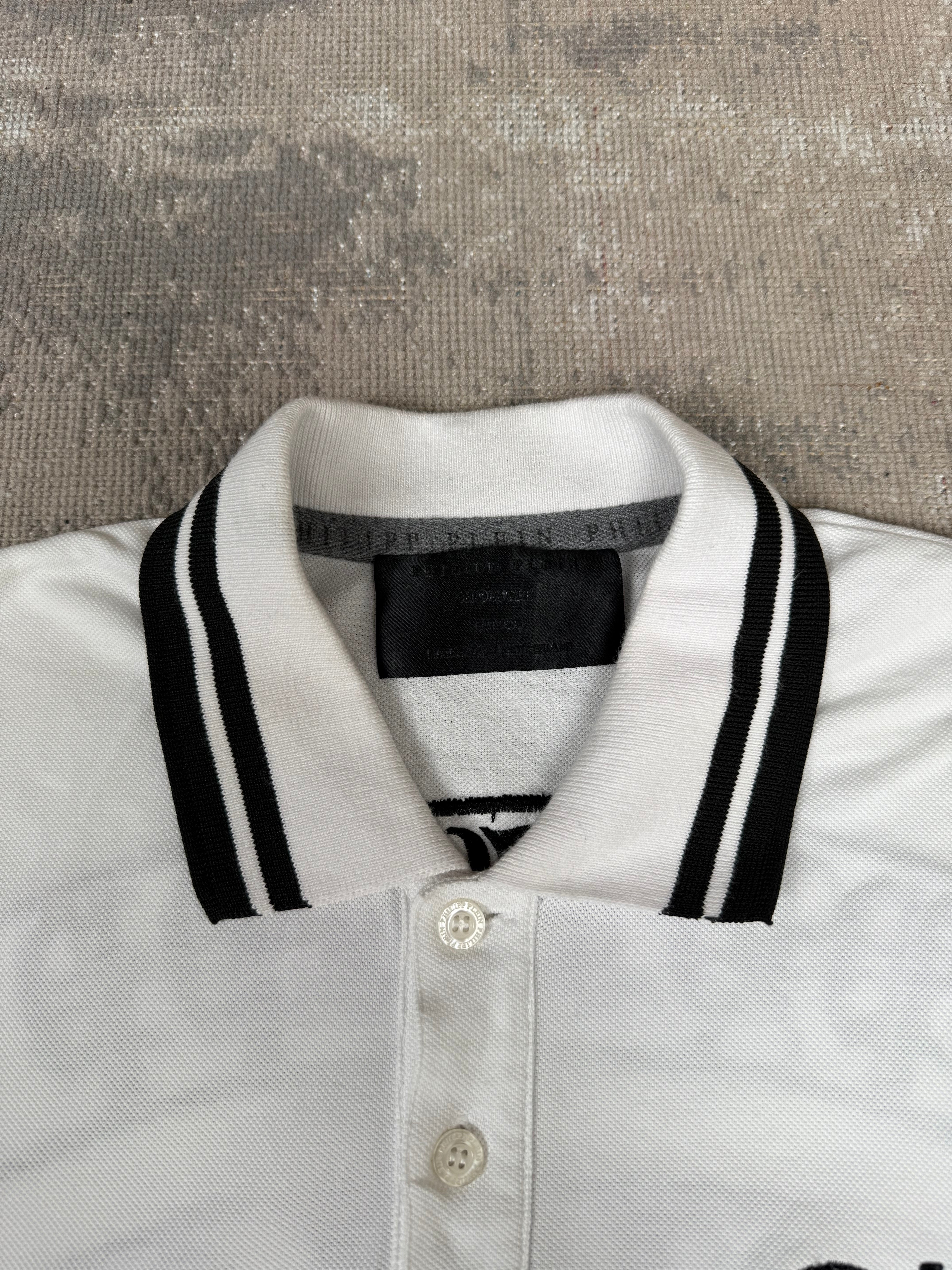 Philipp Plein Homme Studded Polo - White Philipp Plein
