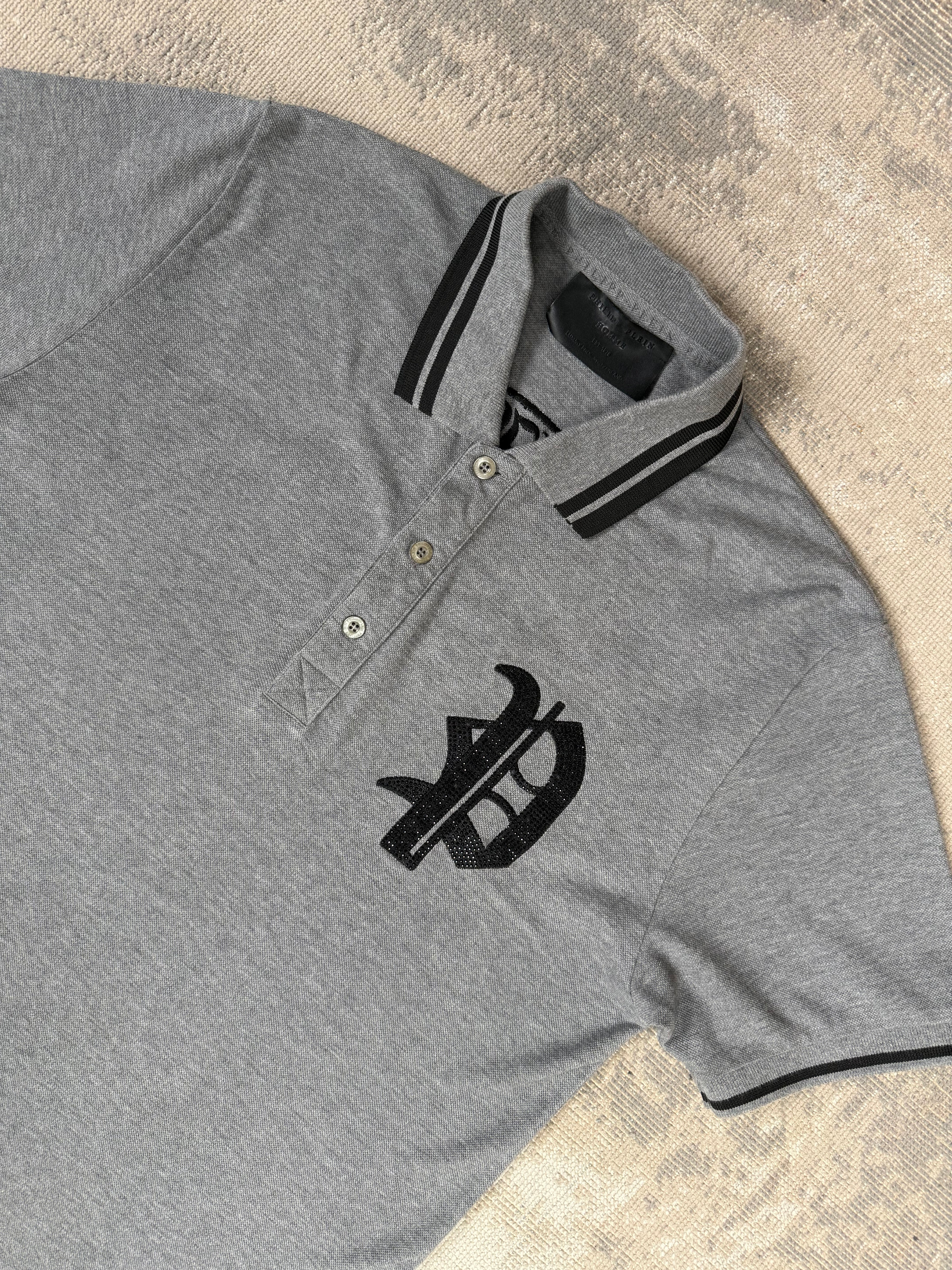 Philipp Plein Homme Studded Polo - Grey Philipp Plein