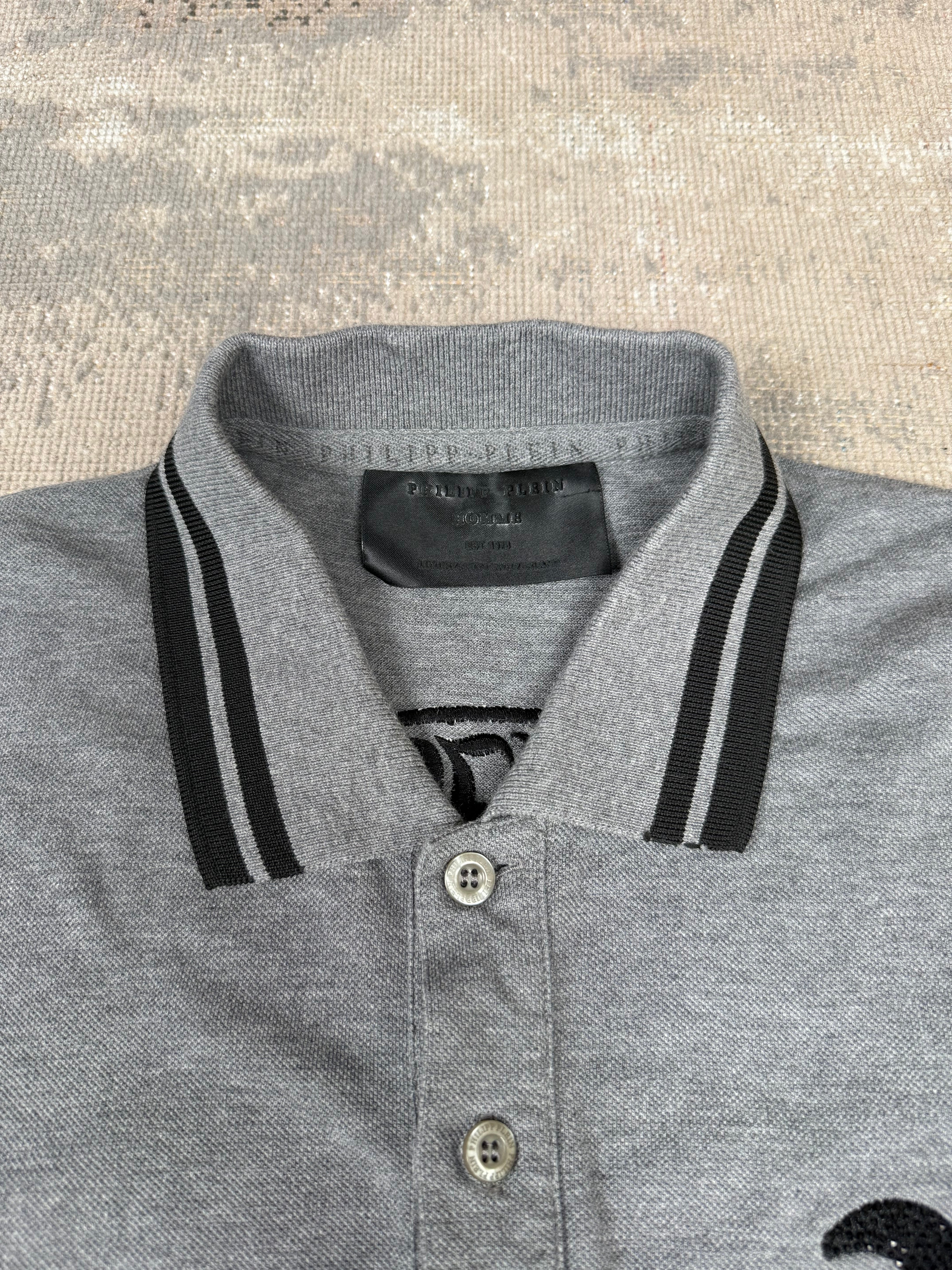 Philipp Plein Homme Studded Polo - Grey Philipp Plein