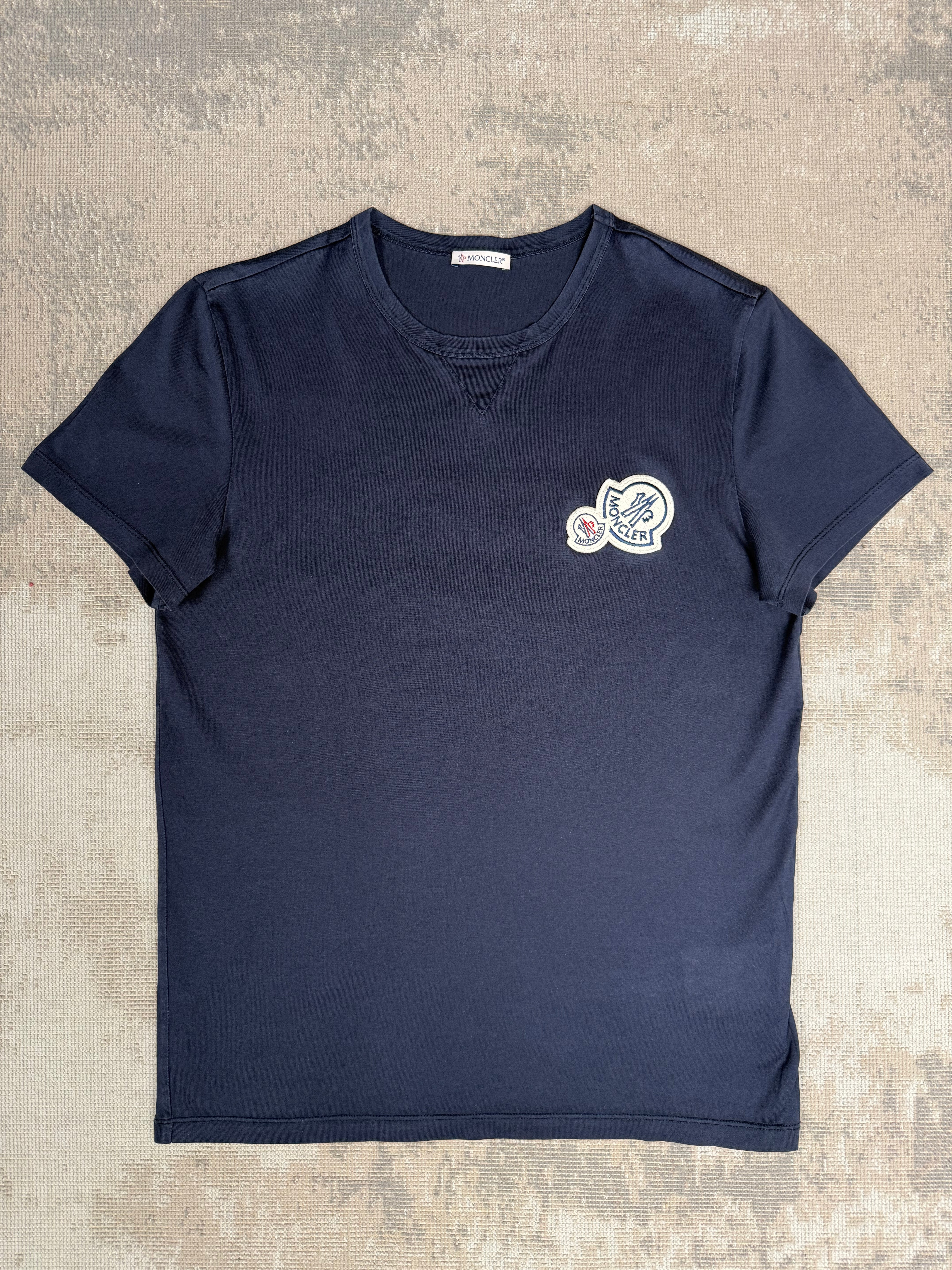 Moncler Double Logo Patch T-Shirt - Navy Moncler