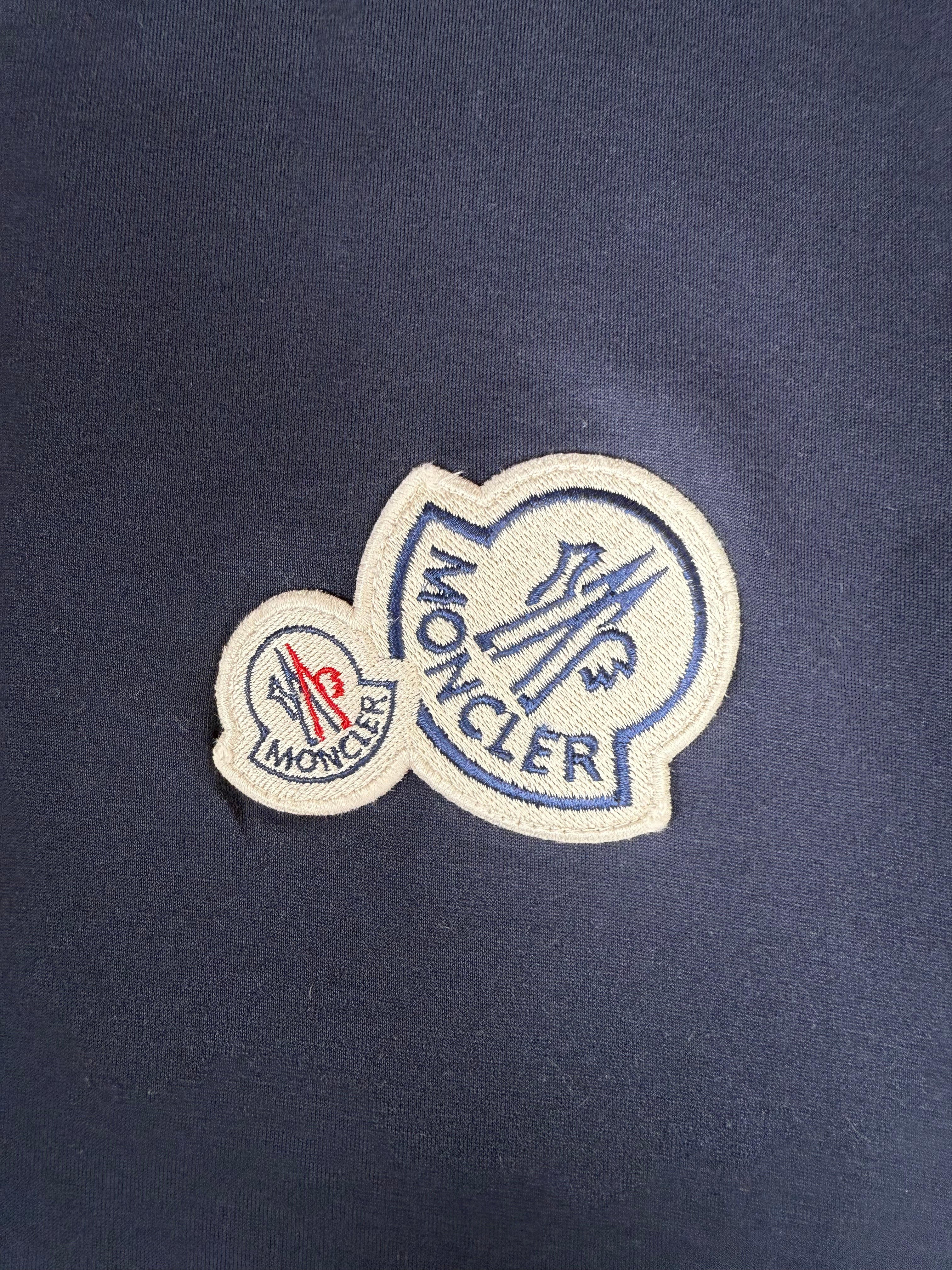 Moncler Double Logo Patch T-Shirt - Navy Moncler